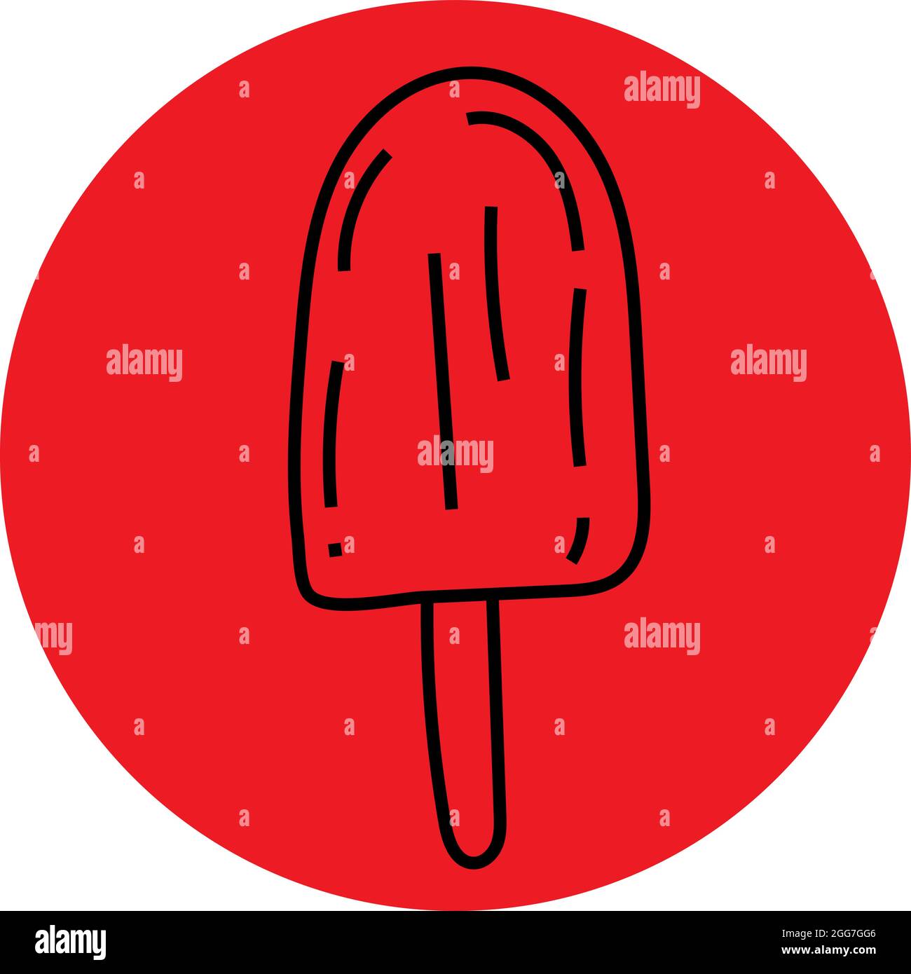 Gelato rinfrescante su un bastone, icona illustrazione, vettore su sfondo bianco Illustrazione Vettoriale