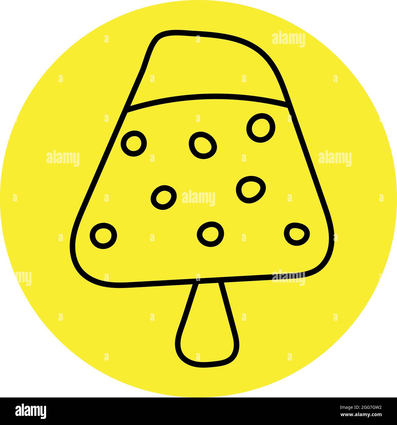 Gelato all'anguria giallo, illustrazione di icone, vettore su sfondo bianco Illustrazione Vettoriale