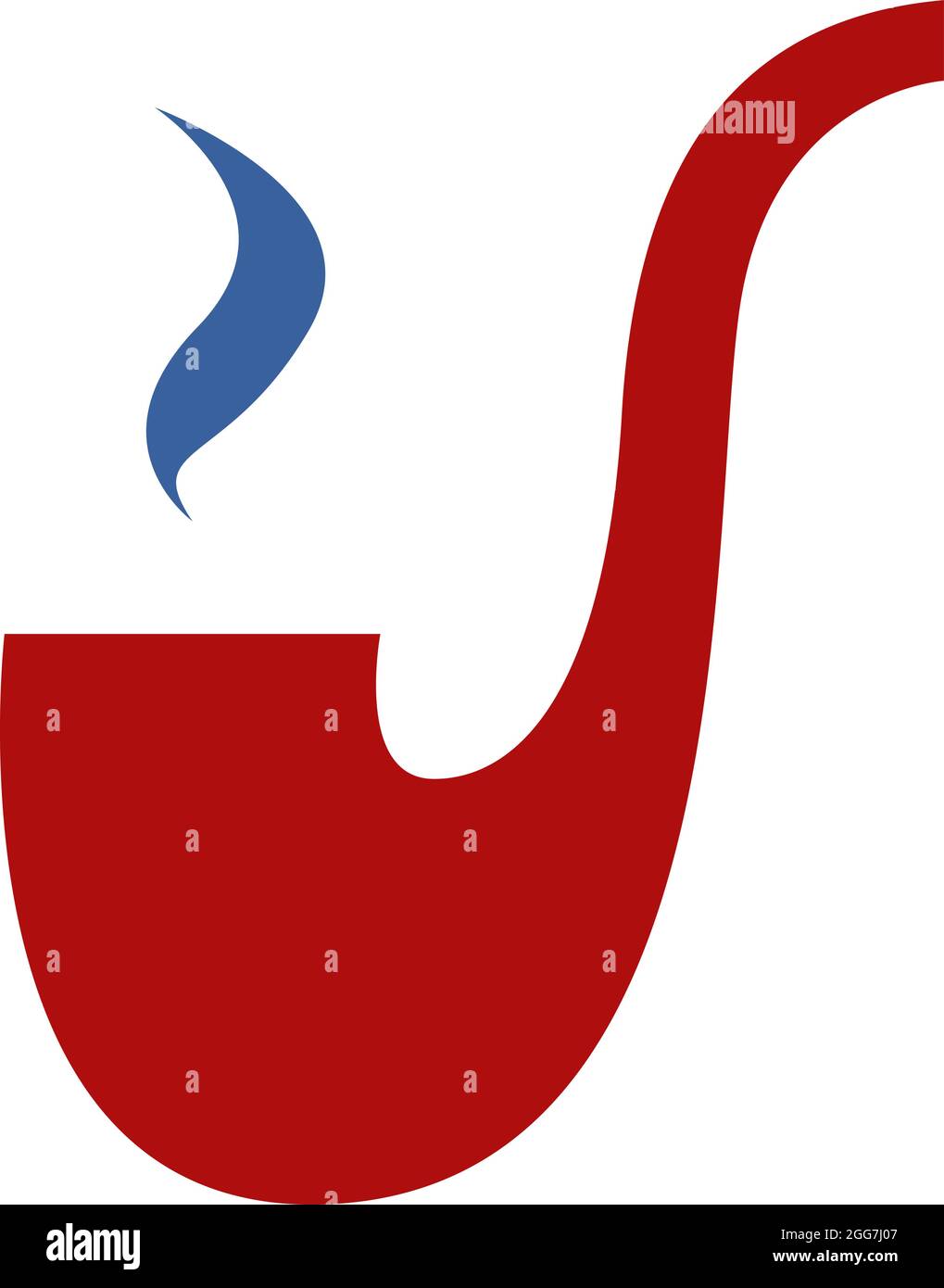 Tubo fumante rosso, icona, vettore su sfondo bianco Illustrazione Vettoriale