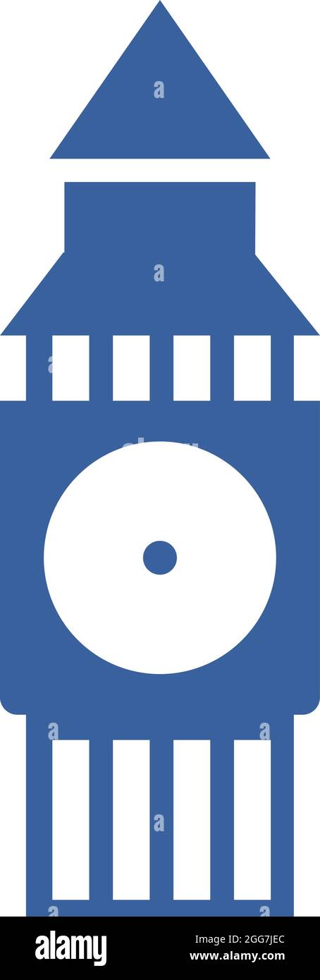 Londons Big ben, icona illustrazione, vettore su sfondo bianco Illustrazione Vettoriale