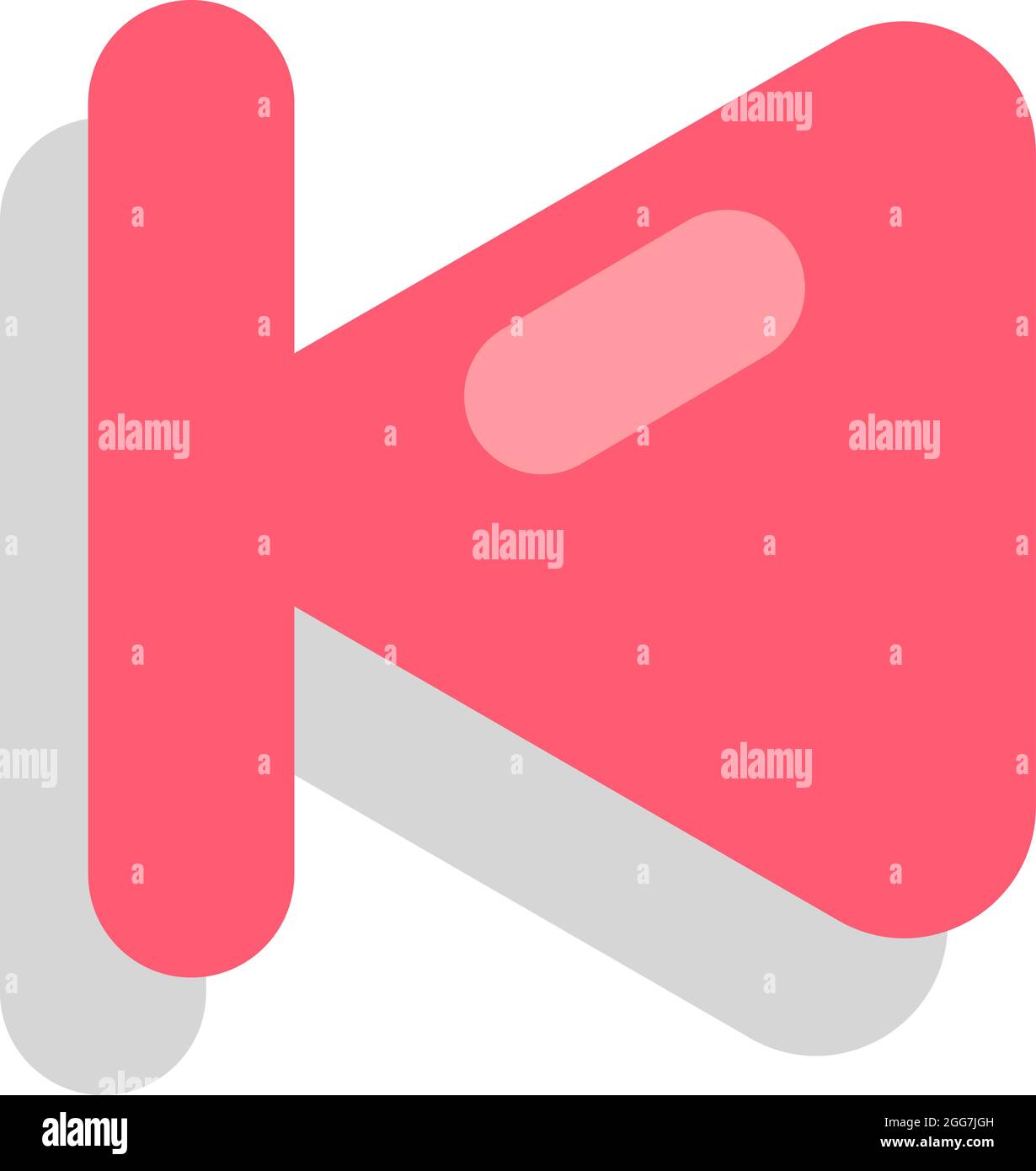 Pulsante Indietro, illustrazione delle icone, vettore su sfondo bianco Illustrazione Vettoriale