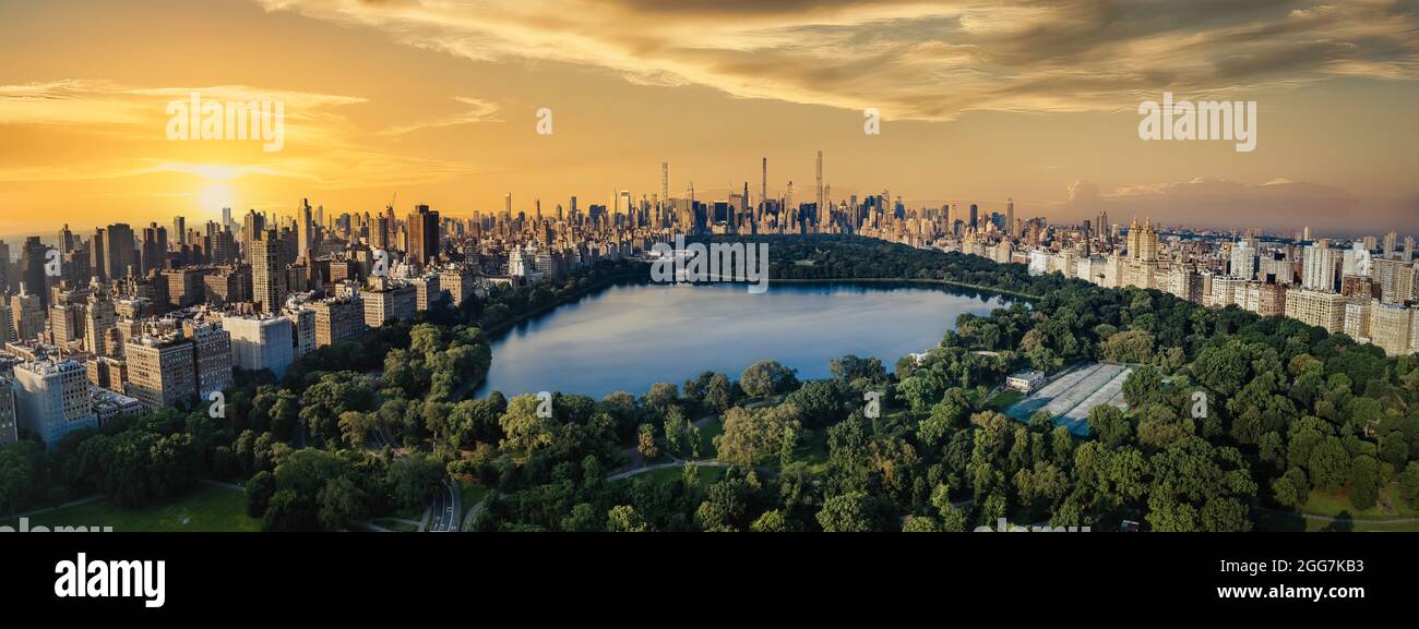 NYC Central Park Sunrise Foto Stock