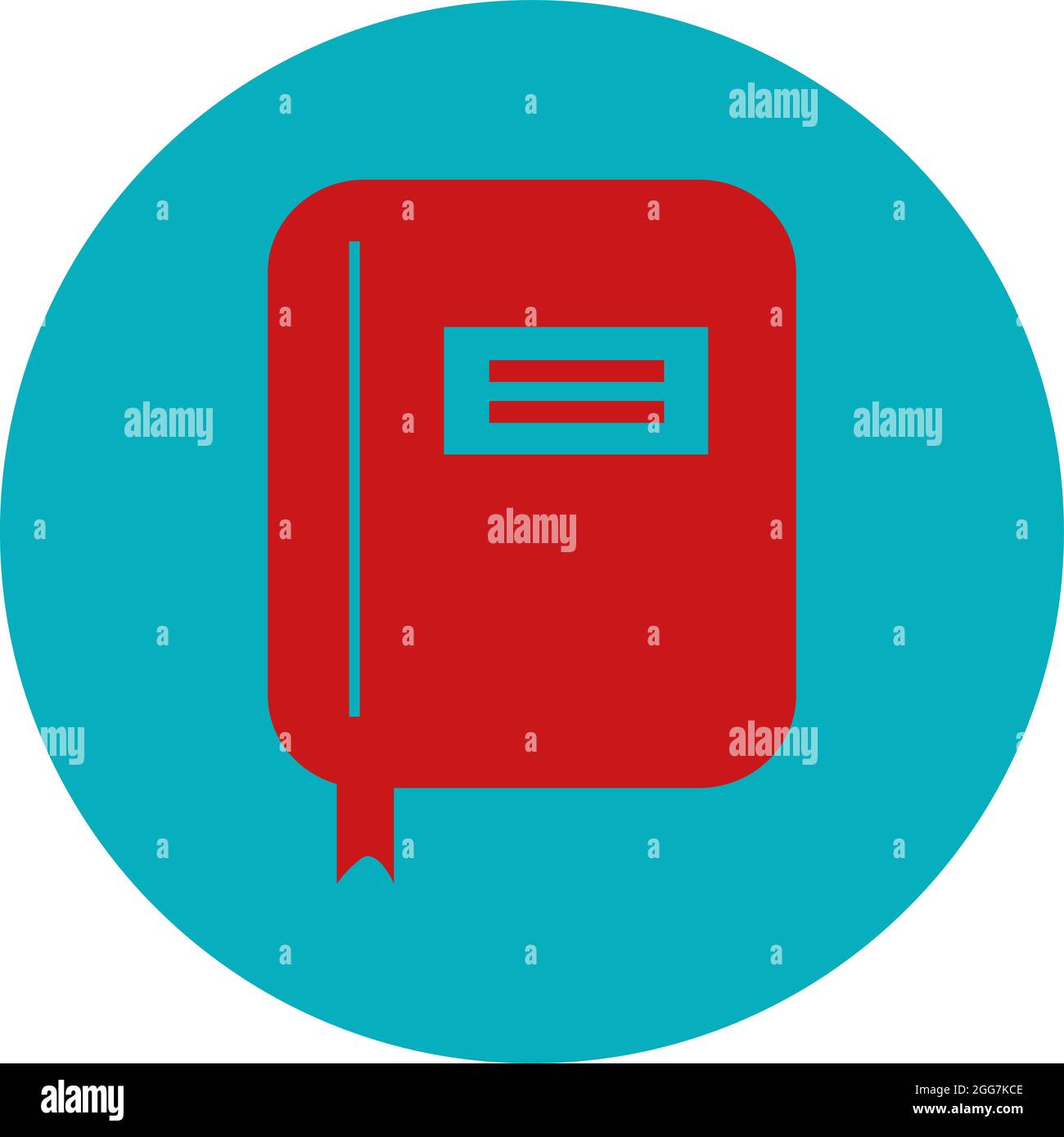 Quaderno scolastico, illustrazione di icone, vettore su sfondo bianco Illustrazione Vettoriale