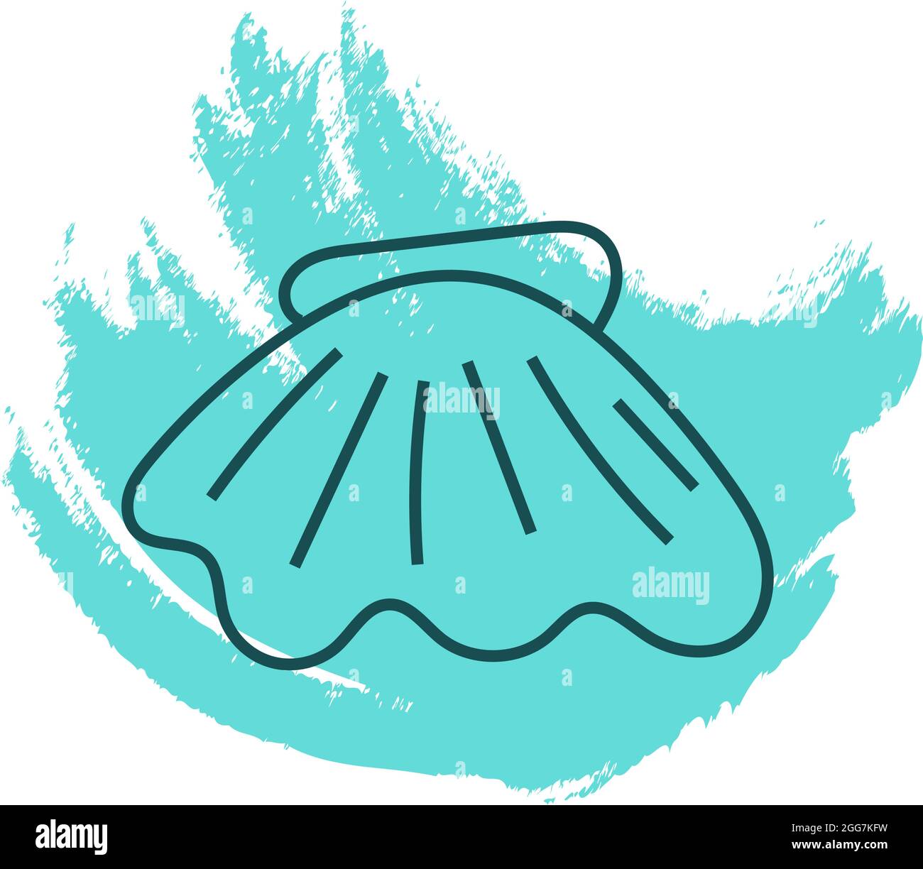 Baia cuoio capelluto conchiglia, icona illustrazione, vettore su sfondo bianco Illustrazione Vettoriale