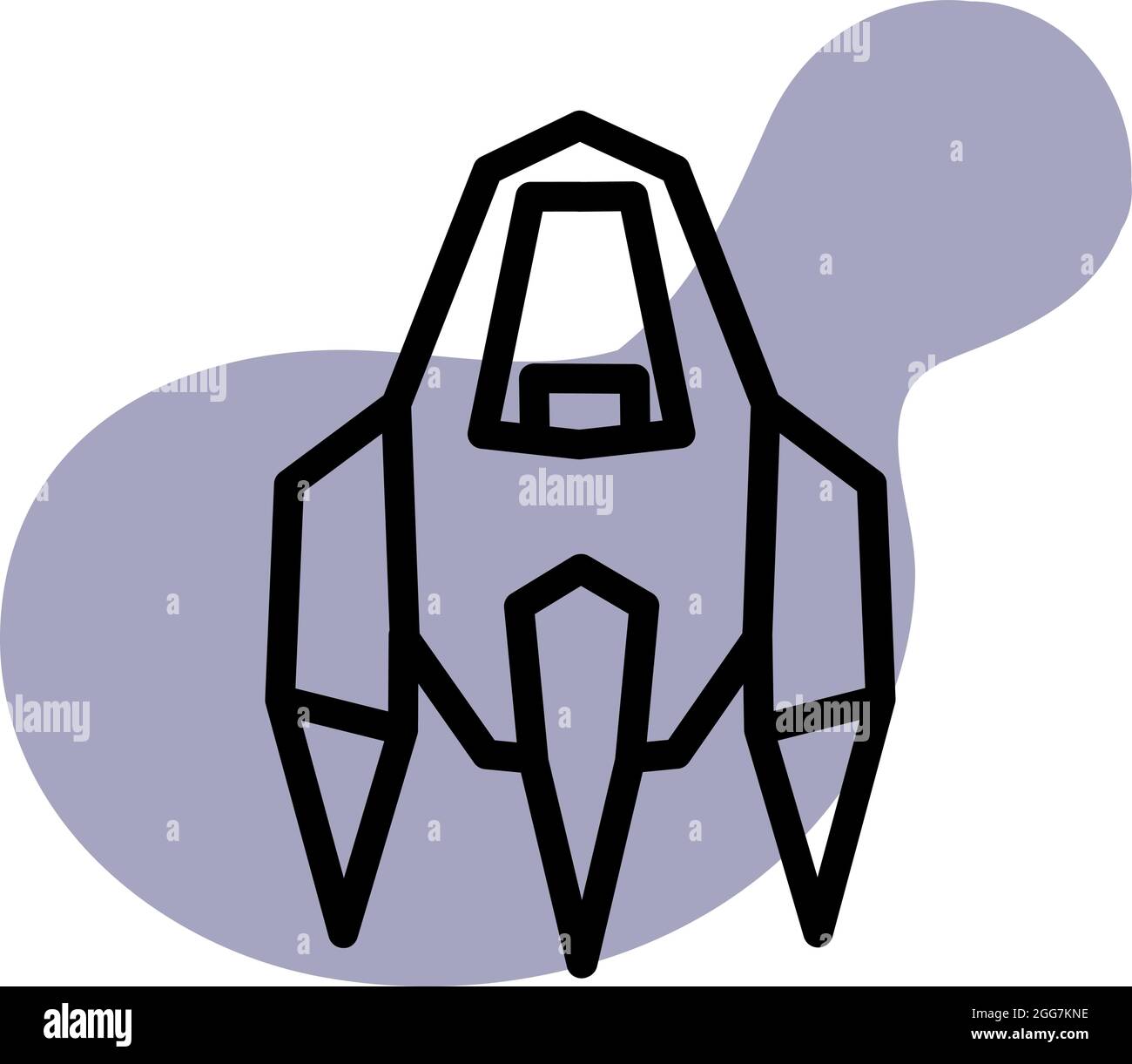 Nave da viaggio spaziale, illustrazione di icone, vettore su sfondo bianco Illustrazione Vettoriale