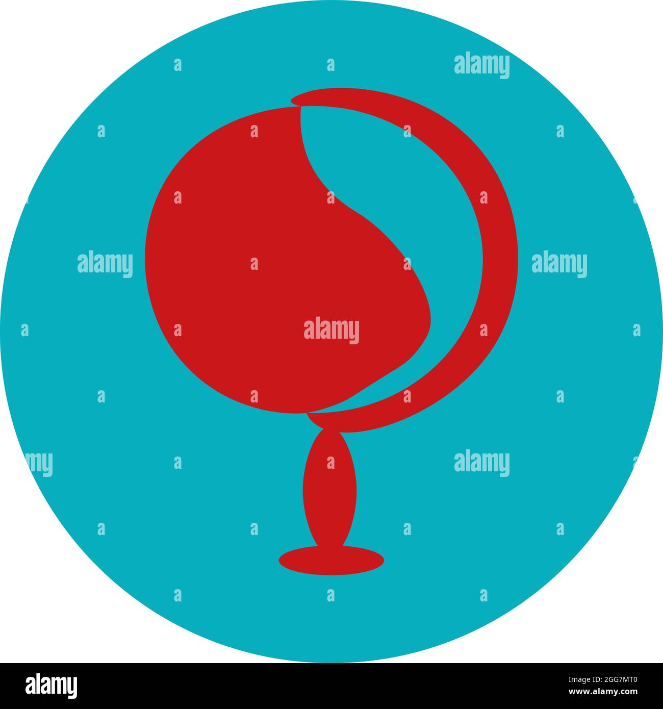Globo scolastico, illustrazione di icone, vettore su sfondo bianco Illustrazione Vettoriale