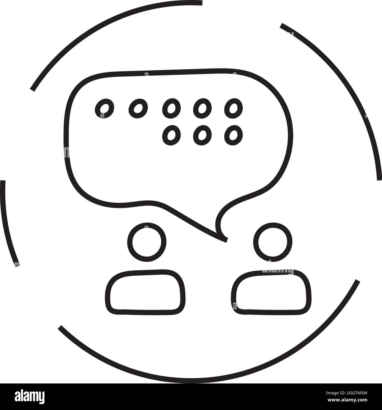 Fumetto chat per due persone, illustrazione di icone, vettore su sfondo bianco Illustrazione Vettoriale