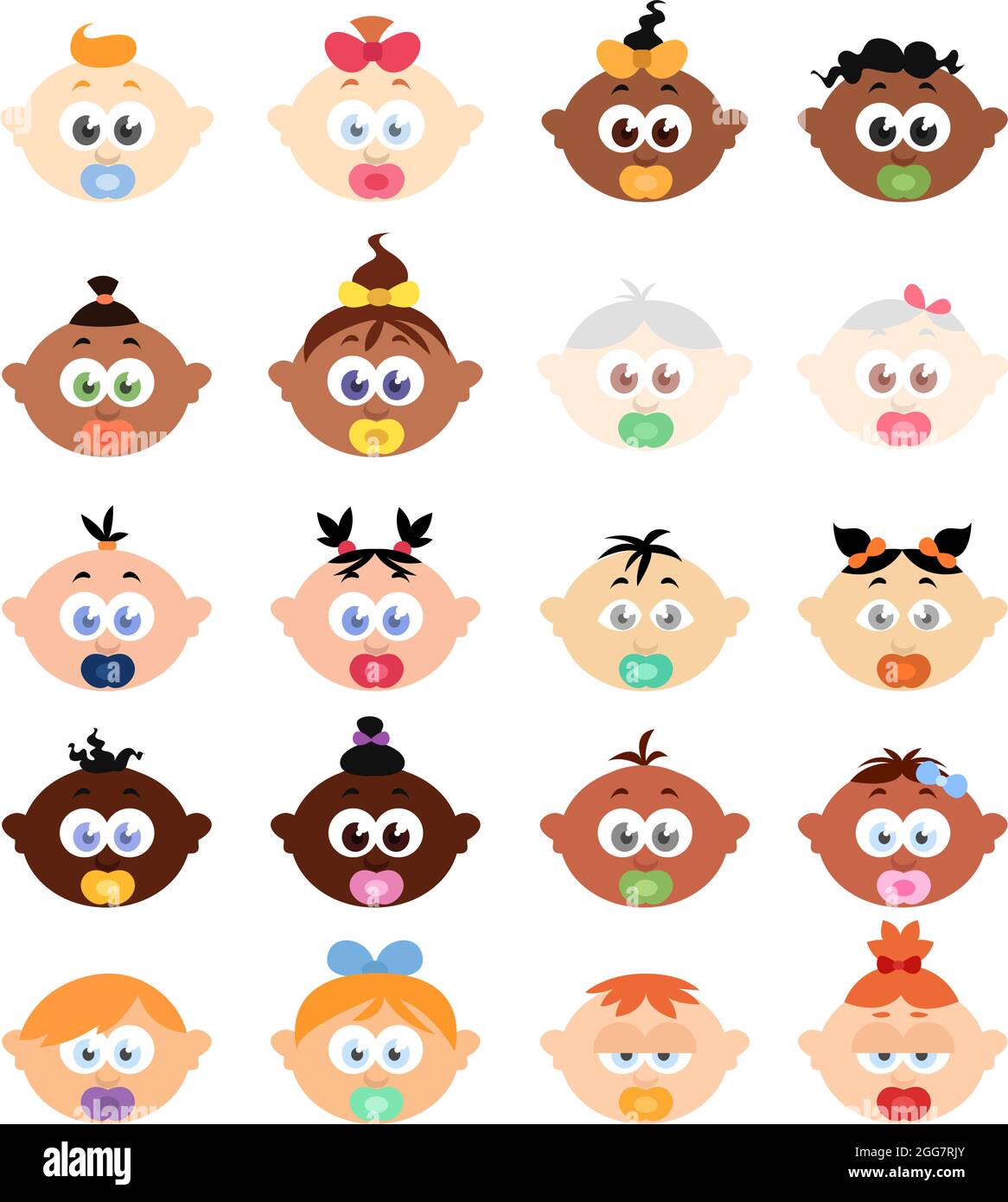 Avatar per bambini, illustrazione, su sfondo bianco. Illustrazione Vettoriale