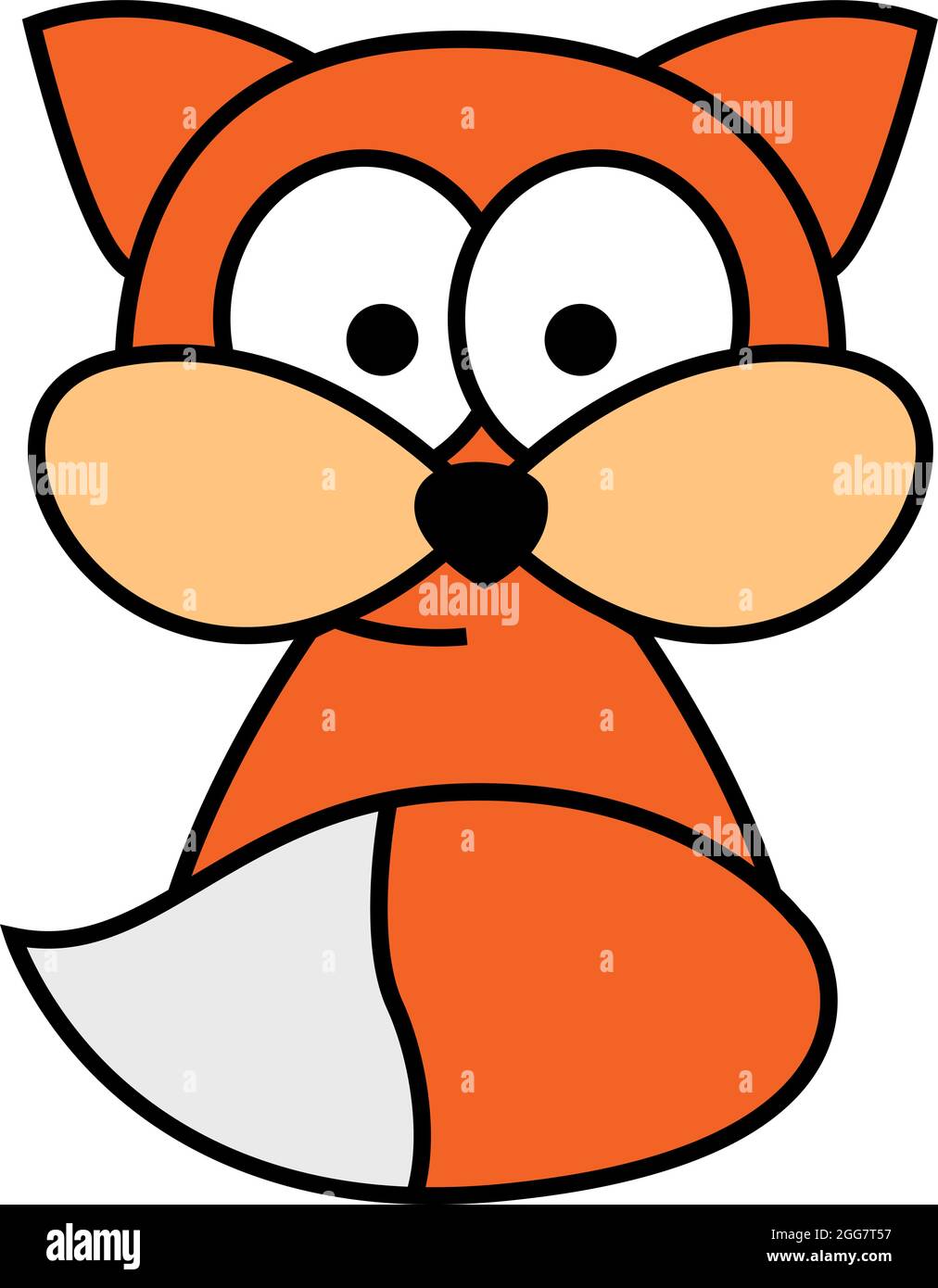 Volpe arancione, illustrazione, su sfondo bianco. Illustrazione Vettoriale