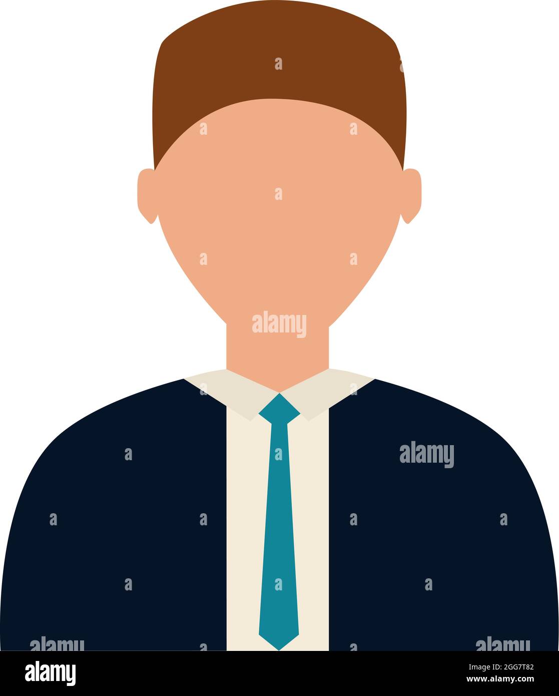 Uomo in abito e cravatta, illustrazione, su sfondo bianco. Illustrazione Vettoriale