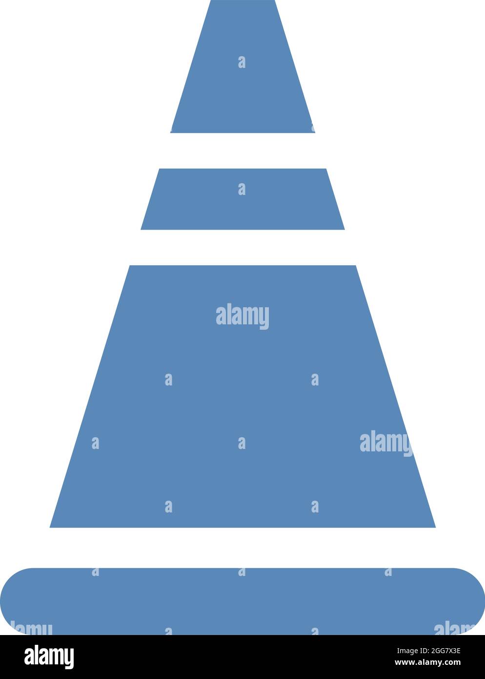 Cono blu, illustrazione, su sfondo bianco. Illustrazione Vettoriale