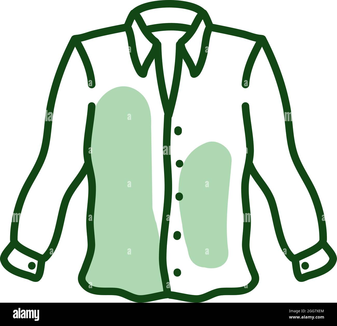 Semplice camicia button up, illustrazione, su sfondo bianco. Illustrazione Vettoriale