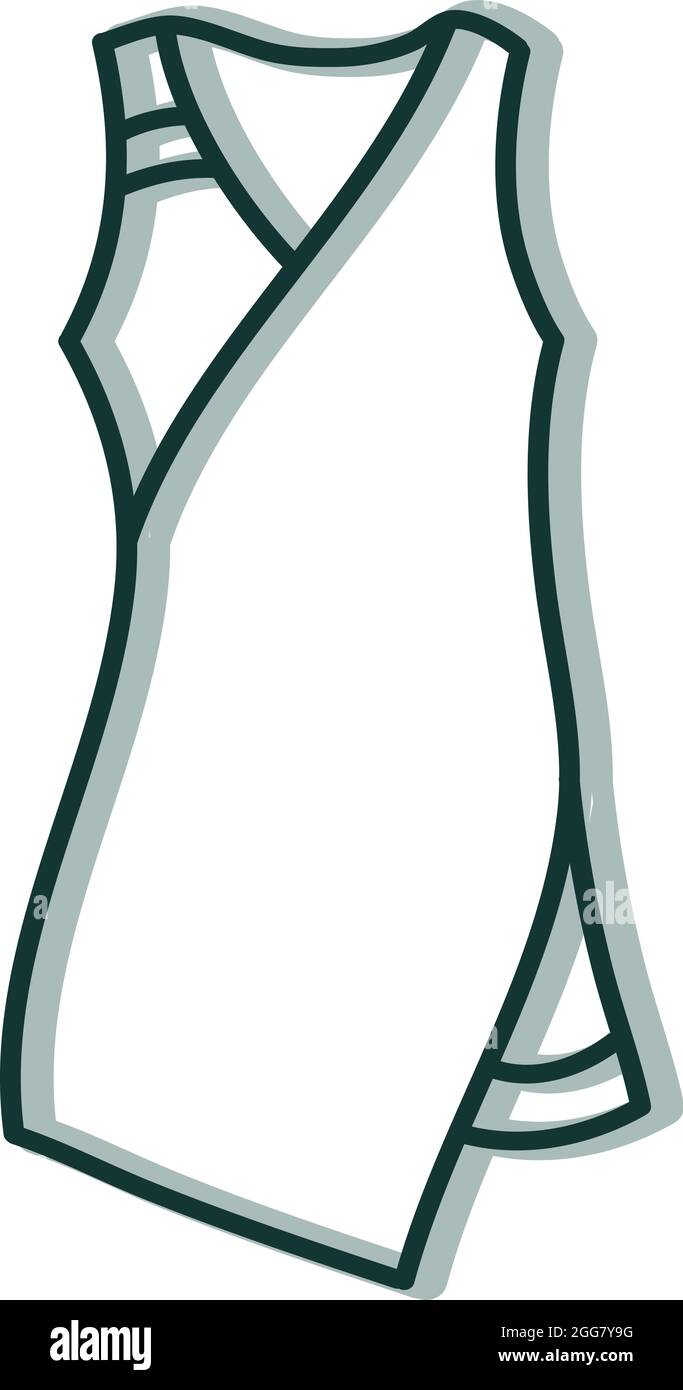 Avvolgere un abito, illustrazione, su uno sfondo bianco. Illustrazione Vettoriale