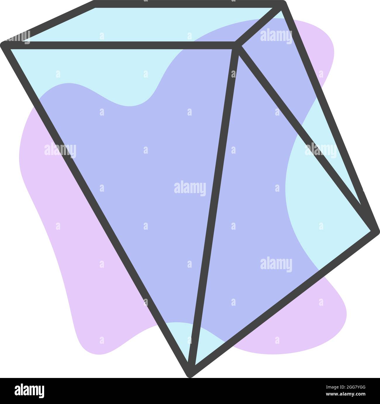 Strana forma di diamante, illustrazione, su sfondo bianco. Illustrazione Vettoriale