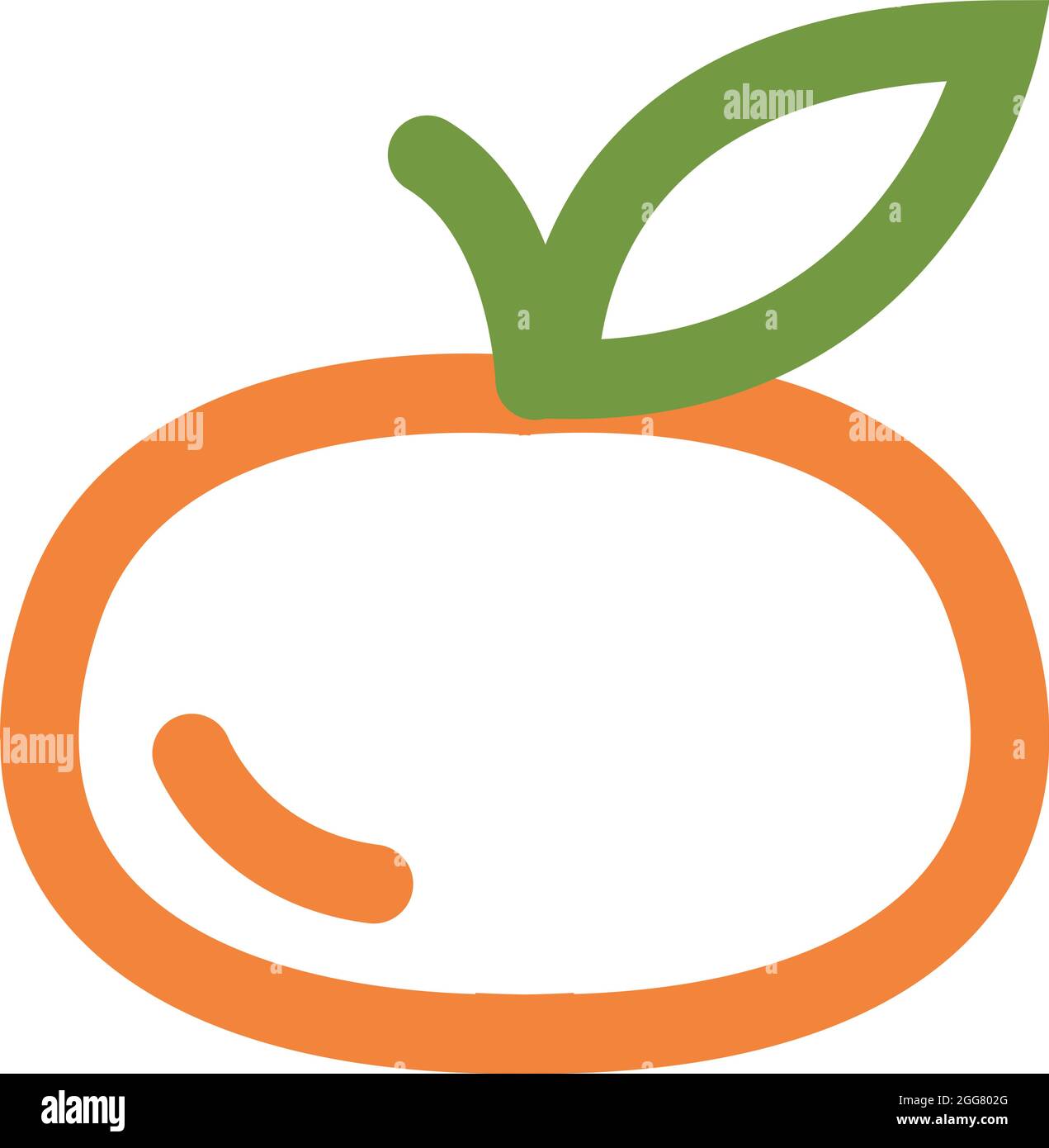 Mandarino arancione, illustrazione, su sfondo bianco. Illustrazione Vettoriale