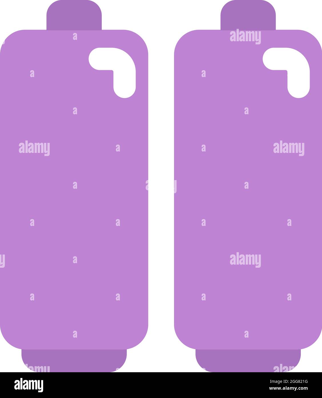 Batterie viola, illustrazione, su sfondo bianco. Illustrazione Vettoriale