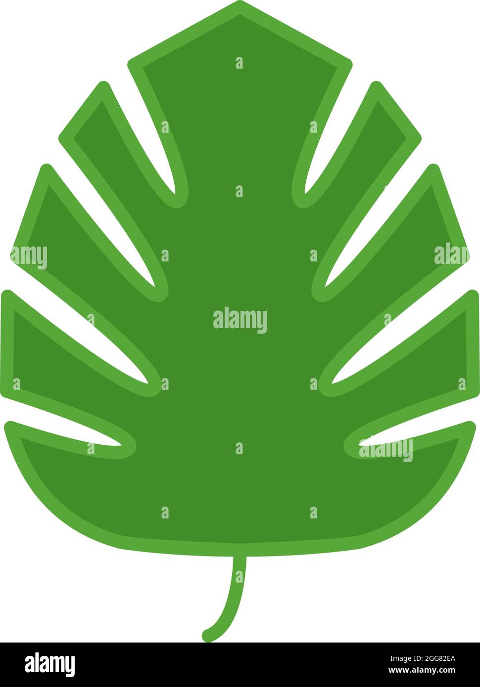 Foglia verde di loto, illustrazione, su sfondo bianco. Illustrazione Vettoriale