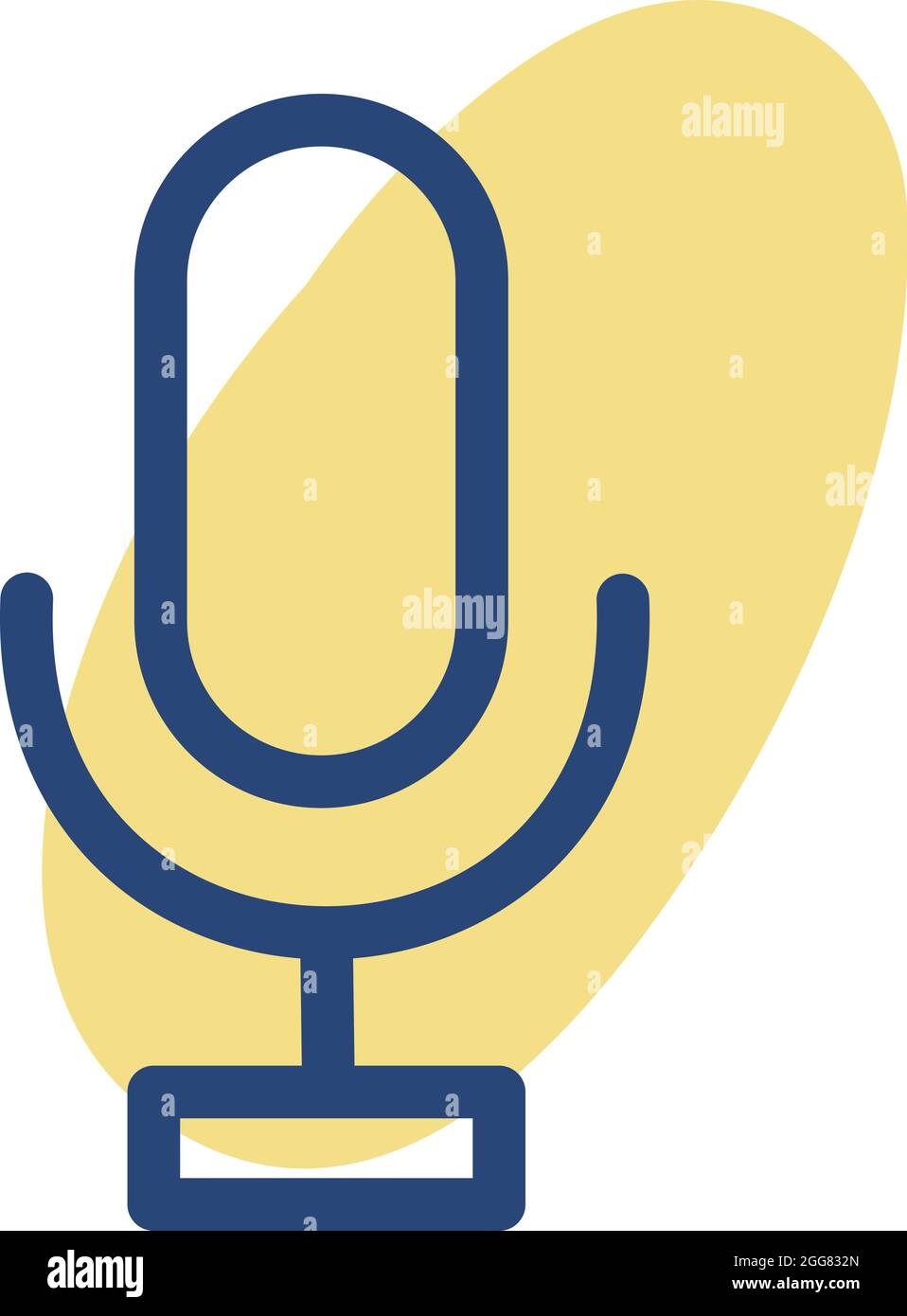 Impostare il microfono, figura, su uno sfondo bianco. Illustrazione Vettoriale