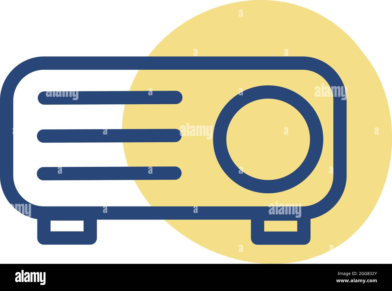 Proiettore per filmati, illustrazione, su sfondo bianco. Illustrazione Vettoriale
