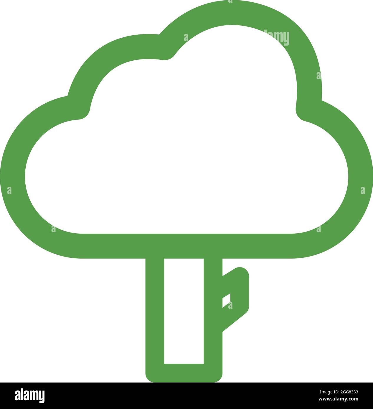 Grande albero verde, illustrazione, su sfondo bianco. Illustrazione Vettoriale