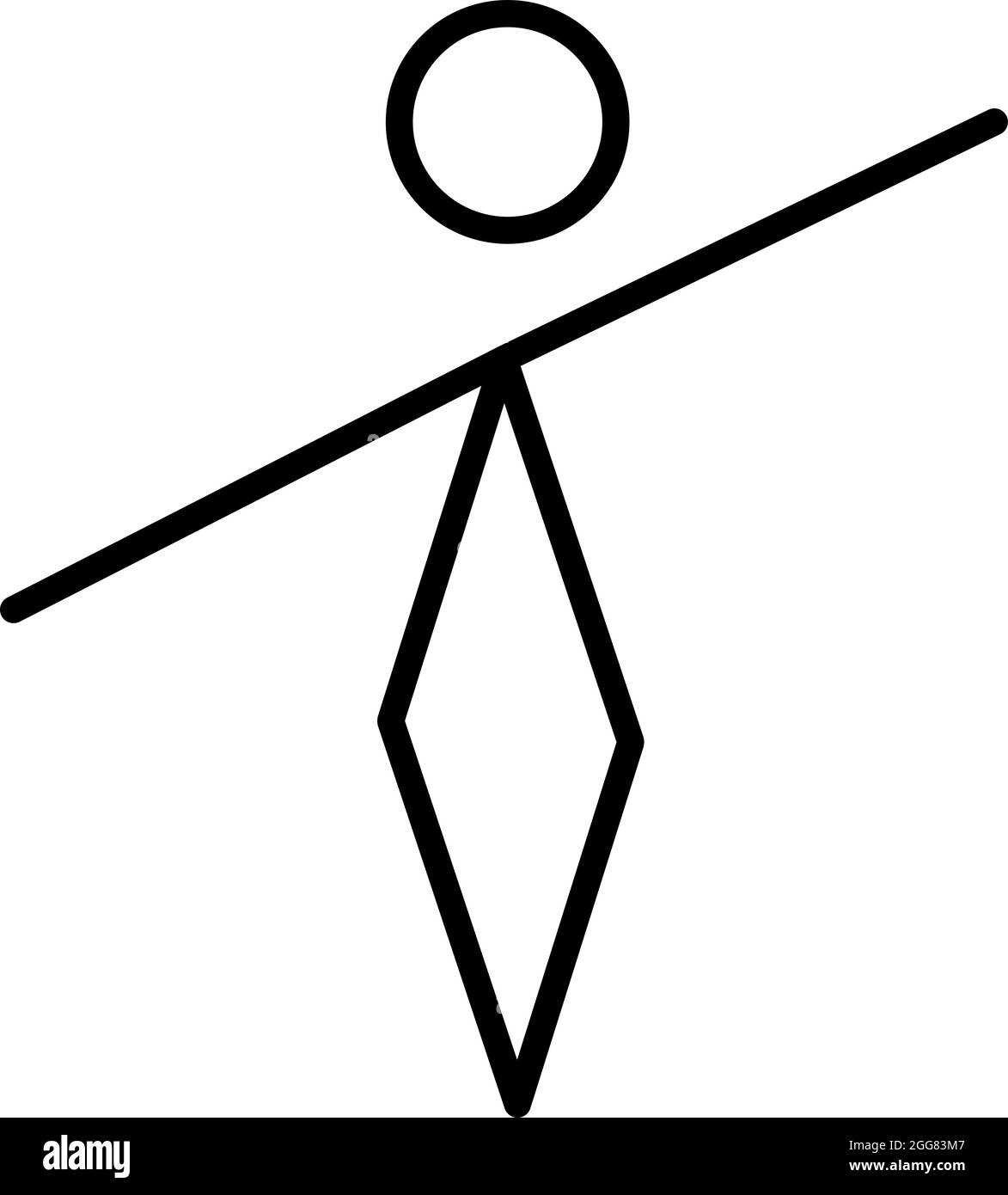 Bastone figura persona in piedi, illustrazione, su uno sfondo bianco. Illustrazione Vettoriale