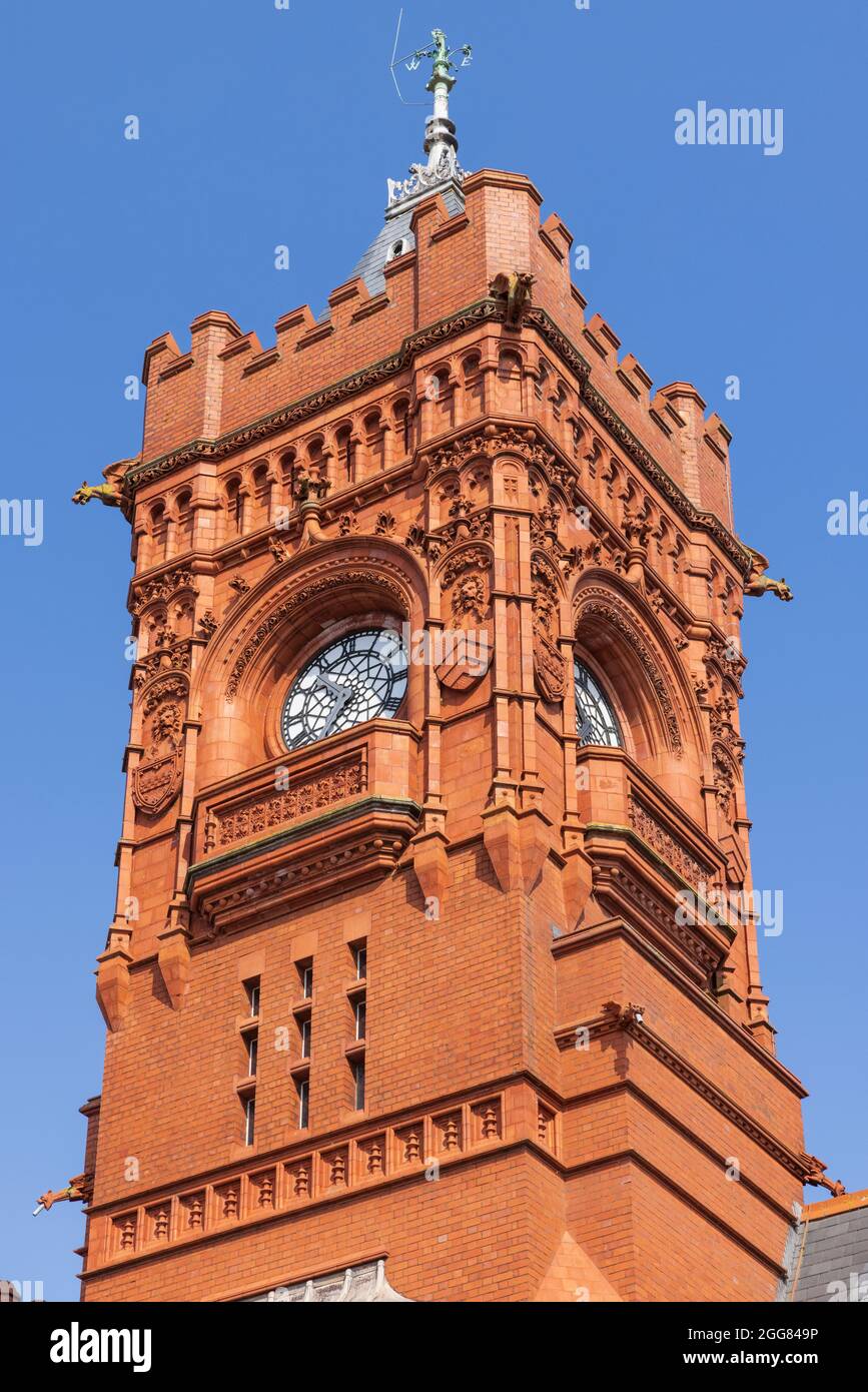 Edificio Pierhead, Cardiff Bay, Wales, Regno Unito Foto Stock