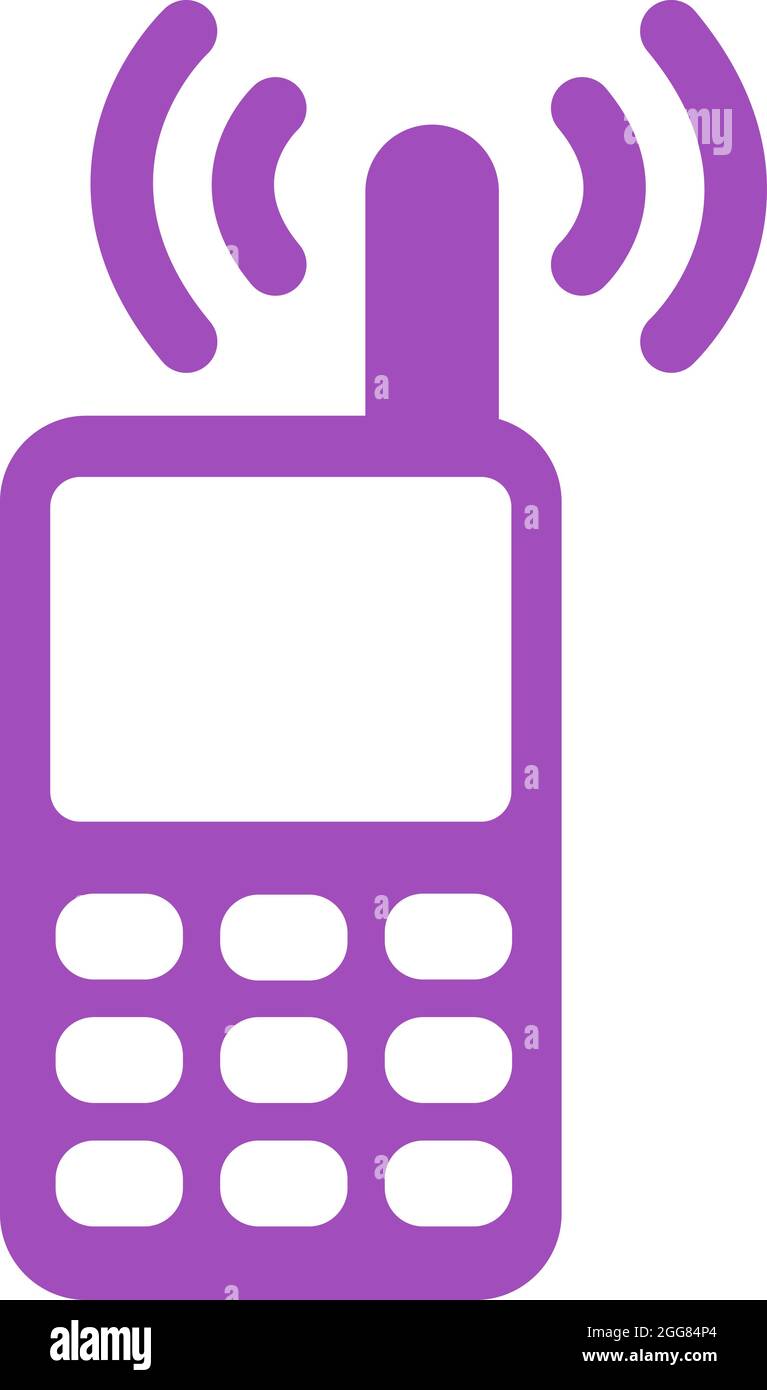 Cellulare con antenna, illustrazione, su sfondo bianco. Illustrazione Vettoriale