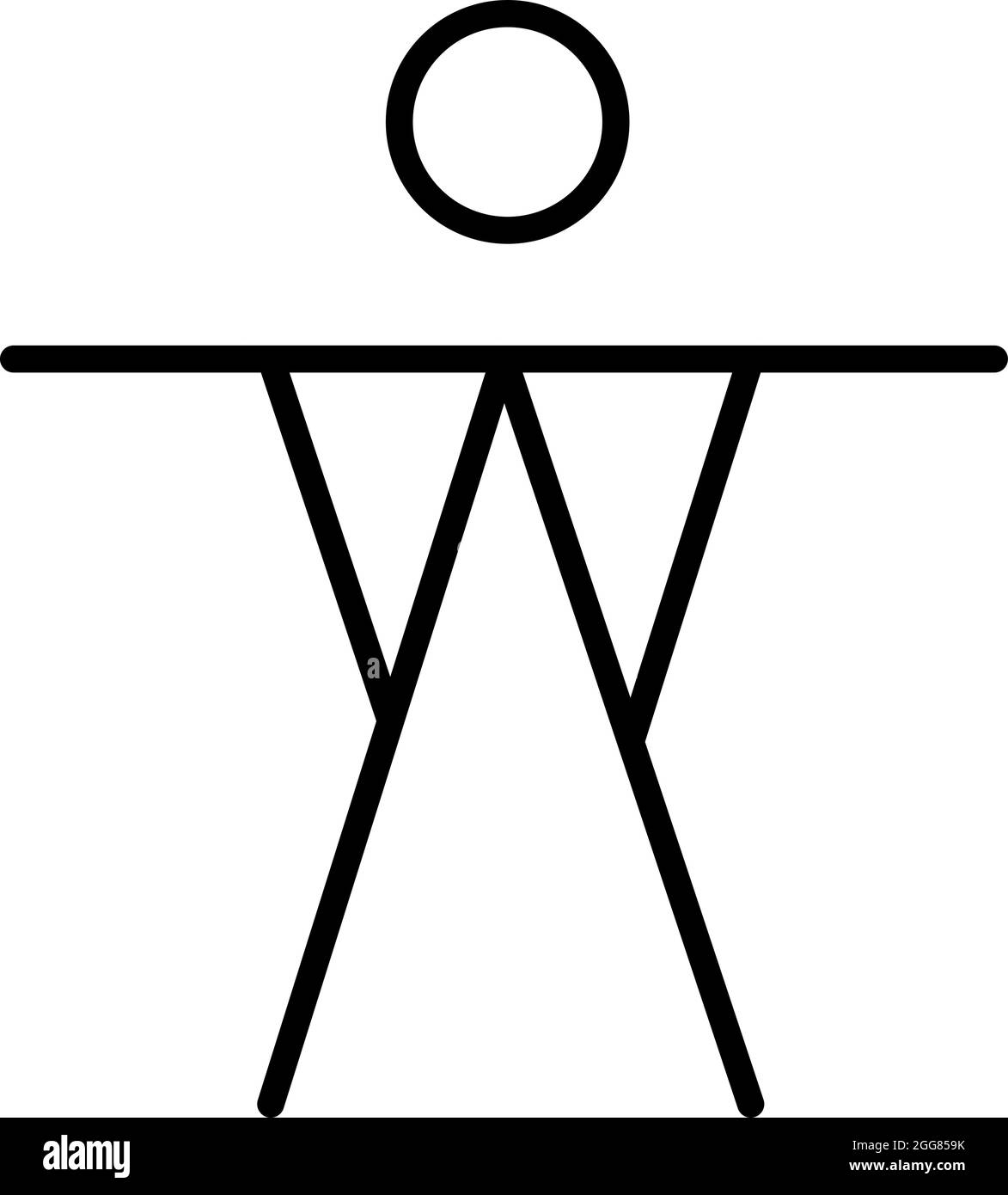 Simpatica persona con pittogramma, illustrazione, su sfondo bianco. Illustrazione Vettoriale