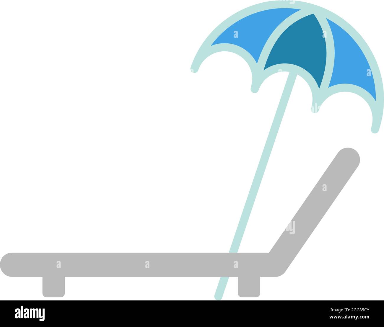 Lettino da mare, illustrazione, su sfondo bianco. Illustrazione Vettoriale