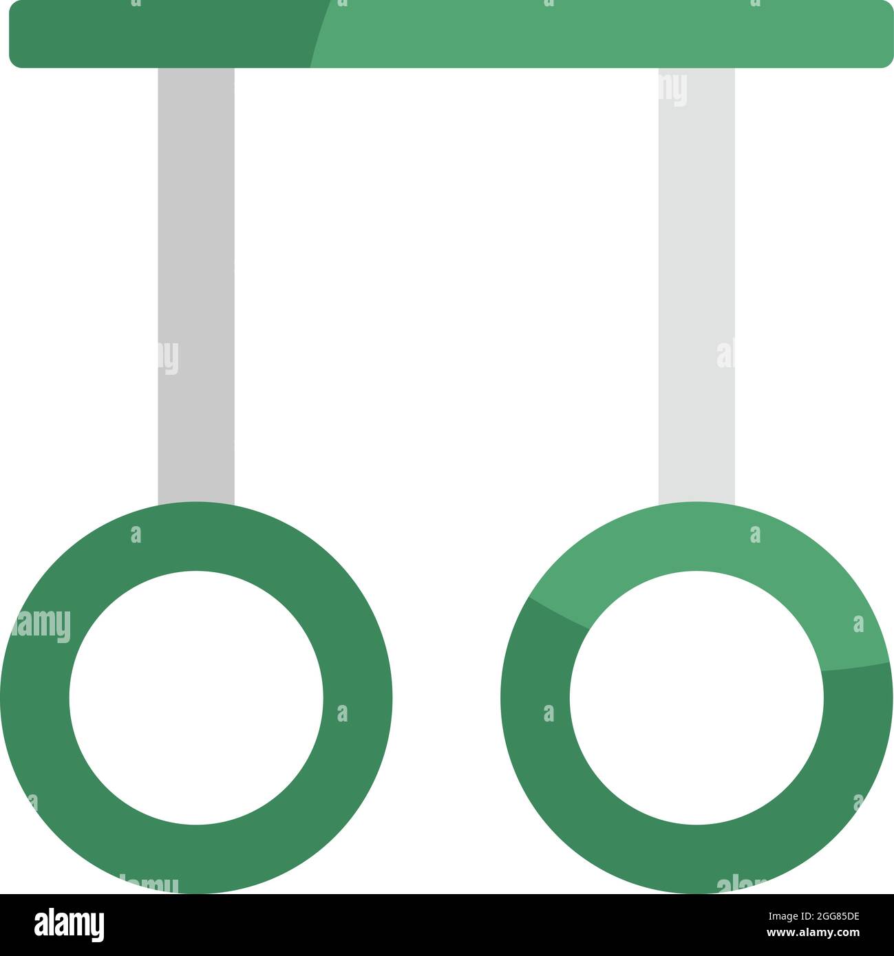Anelli verdi fissi, illustrazione, su sfondo bianco. Illustrazione Vettoriale