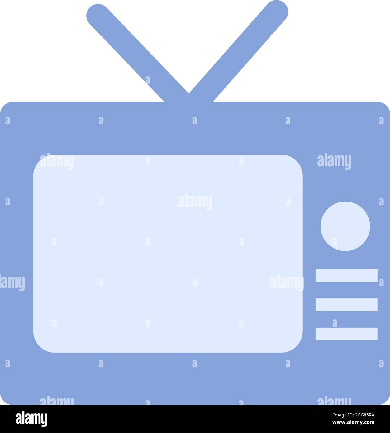 TV con antenna, illustrazione, su sfondo bianco. Illustrazione Vettoriale