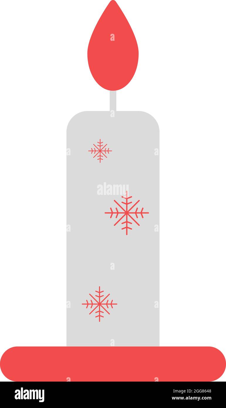 Candela di Natale, illustrazione, su sfondo bianco. Illustrazione Vettoriale