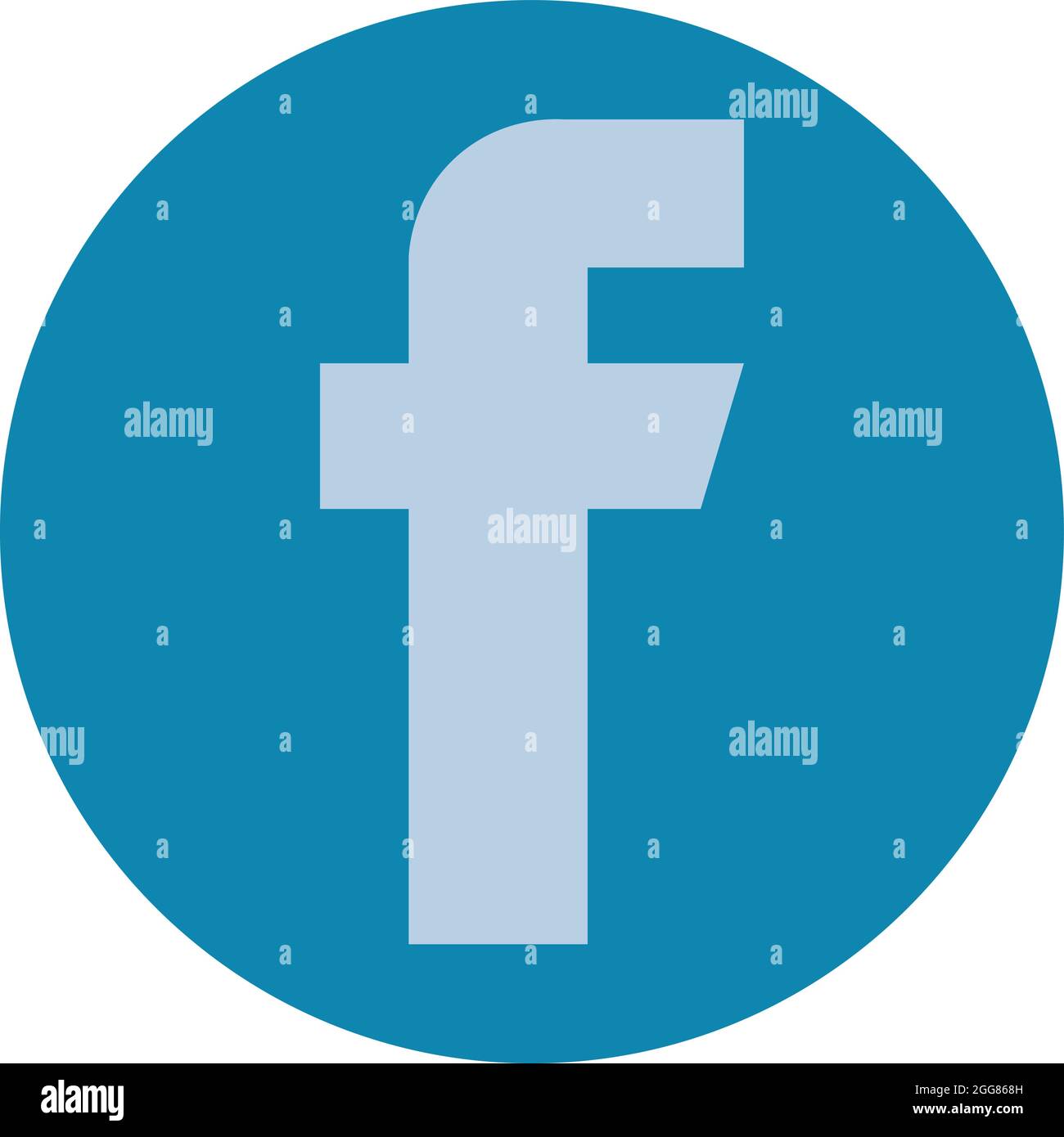 Simbolo Facebook blu, illustrazione, su sfondo bianco. Illustrazione Vettoriale