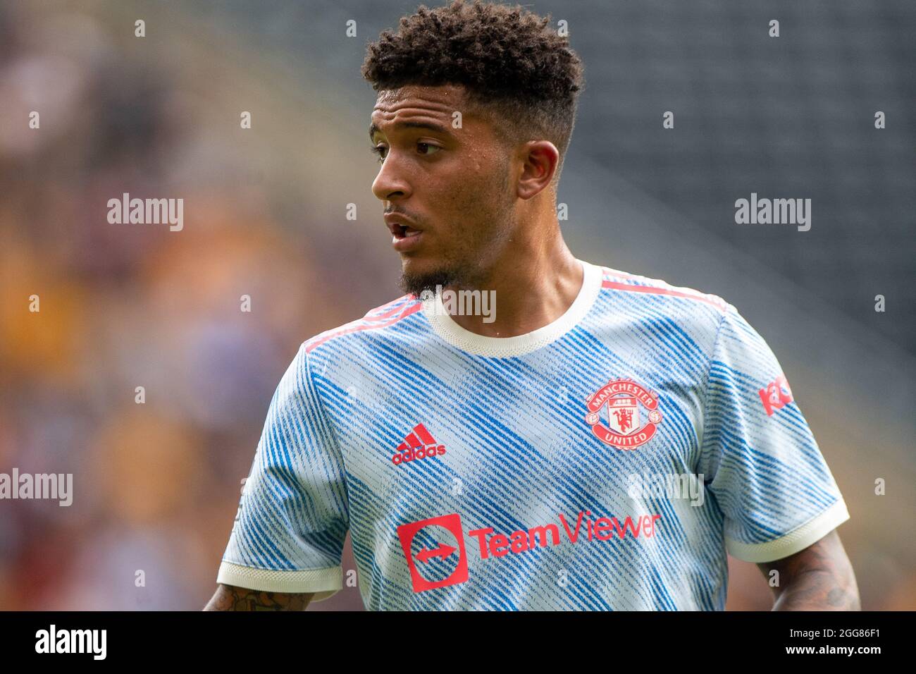WOLVERHAMPTON, INGHILTERRA - AGOSTO 29: Jadon Sancho di Manchester United durante la partita della Premier League tra Wolverhampton Wanderers e Manchester Foto Stock