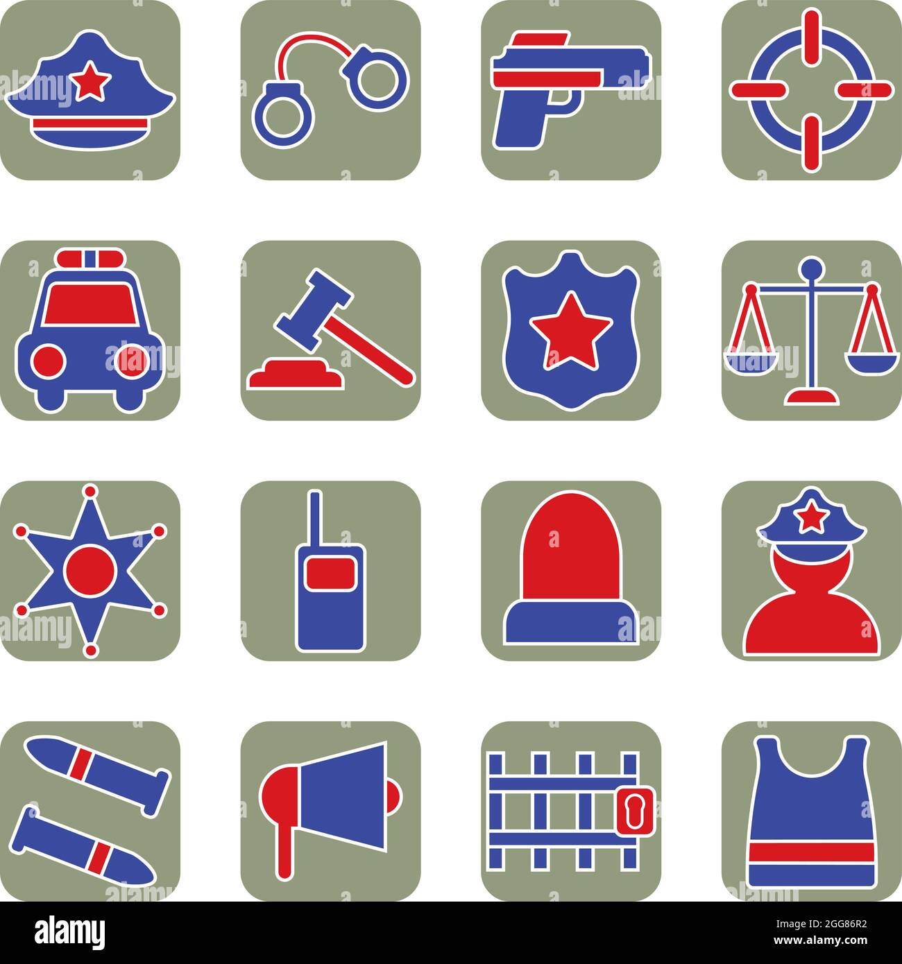 Lavoro di polizia, illustrazione, vettore su sfondo bianco. Illustrazione Vettoriale