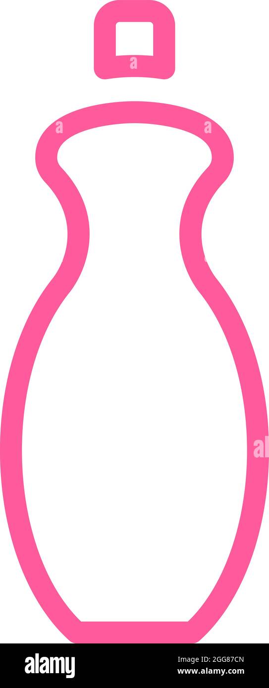 Prodotto per capelli rosa nella bottiglia, illustrazione, vettore su sfondo bianco. Illustrazione Vettoriale