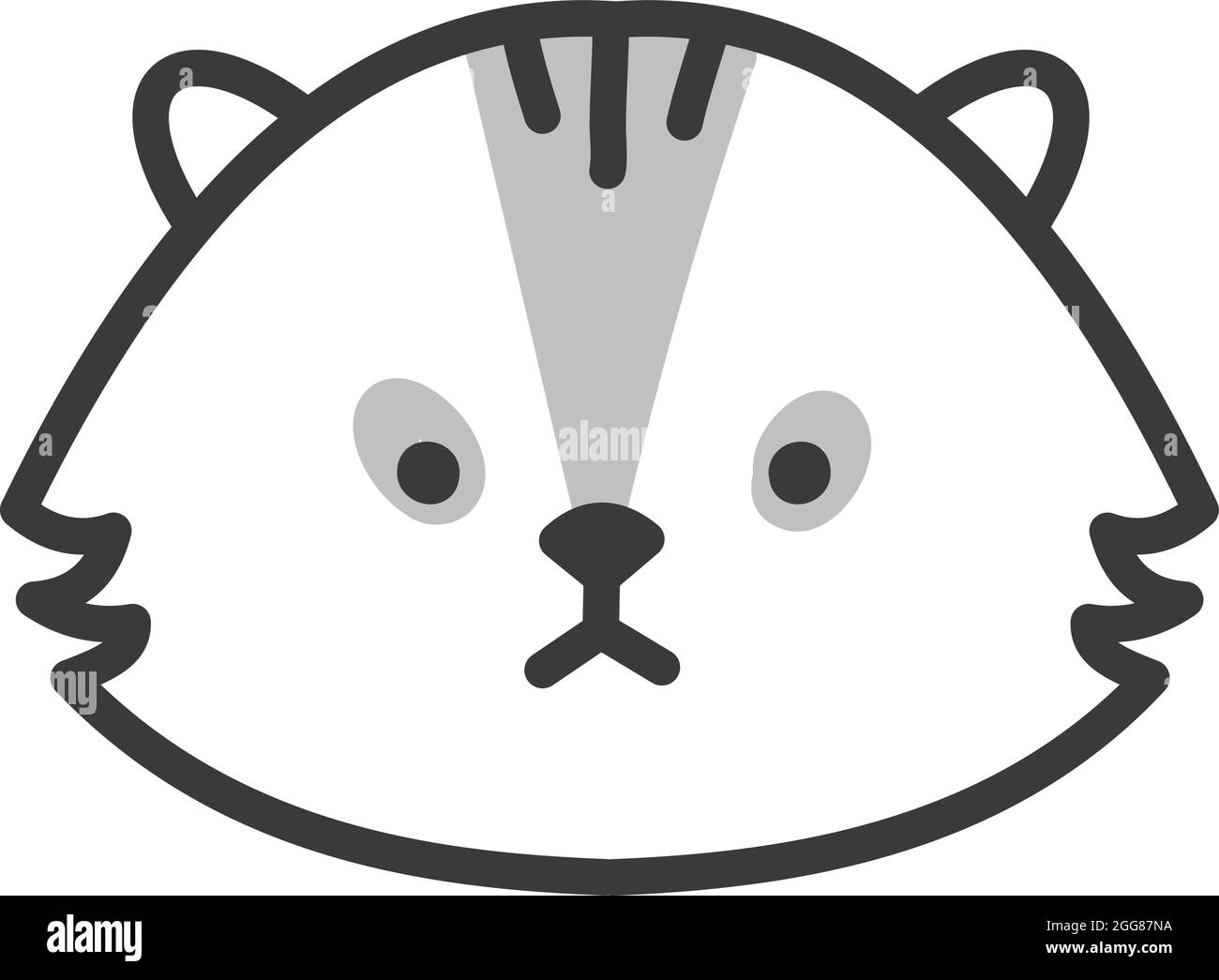 Gatto felino, illustrazione, vettore su sfondo bianco. Illustrazione Vettoriale