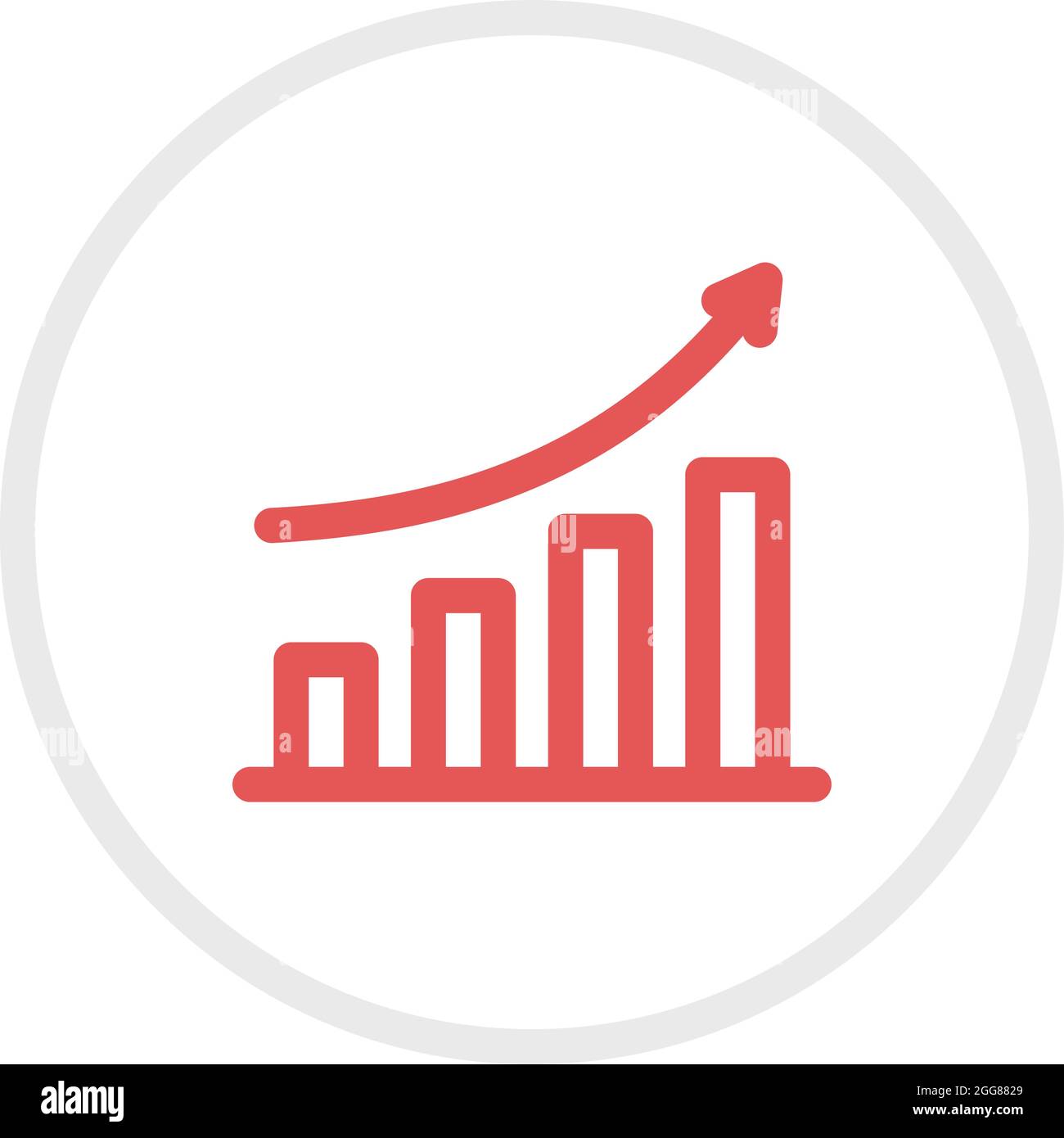 Grafico rosso, illustrazione, vettore su sfondo bianco. Illustrazione Vettoriale