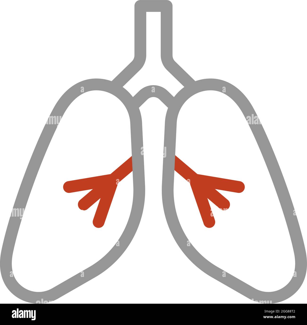 Polmoni infetti, illustrazione, vettore su sfondo bianco. Illustrazione Vettoriale