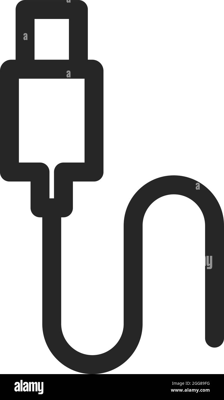 USB del telefono, illustrazione, vettore su sfondo bianco. Illustrazione Vettoriale