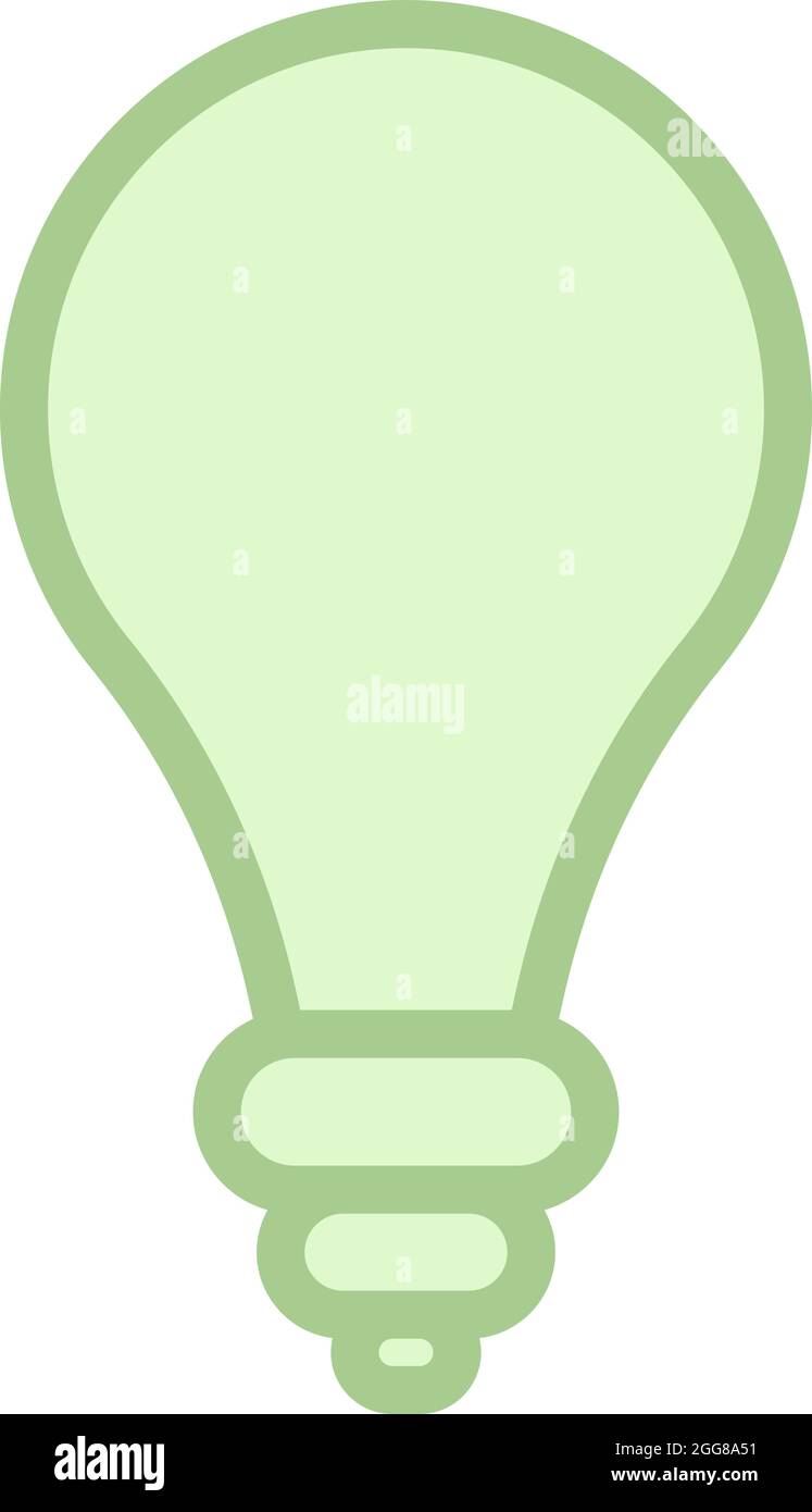 Lampadina verde Eco, illustrazione, vettoriale su sfondo bianco. Illustrazione Vettoriale