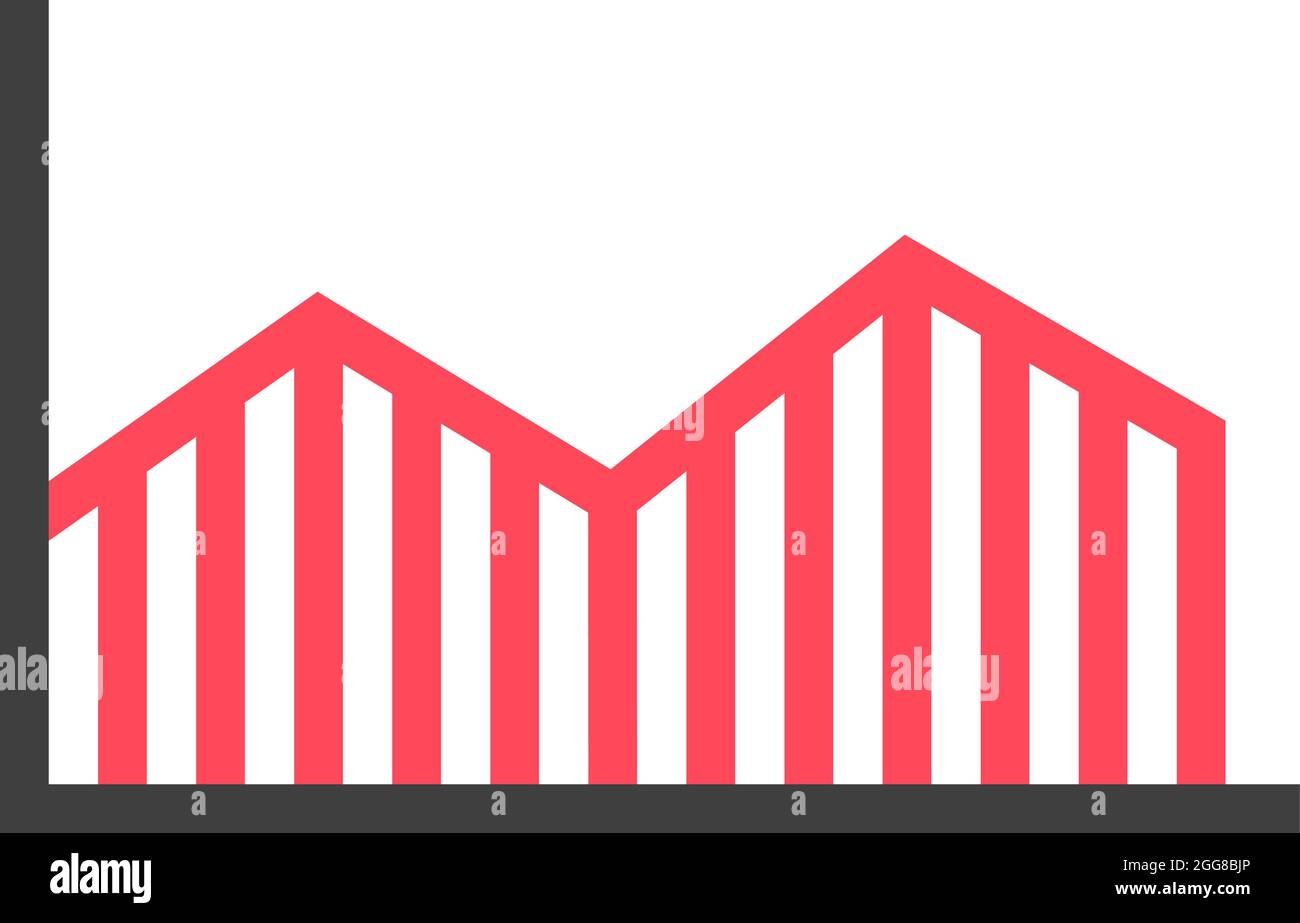 Grafico rosso, illustrazione, vettore su sfondo bianco. Illustrazione Vettoriale