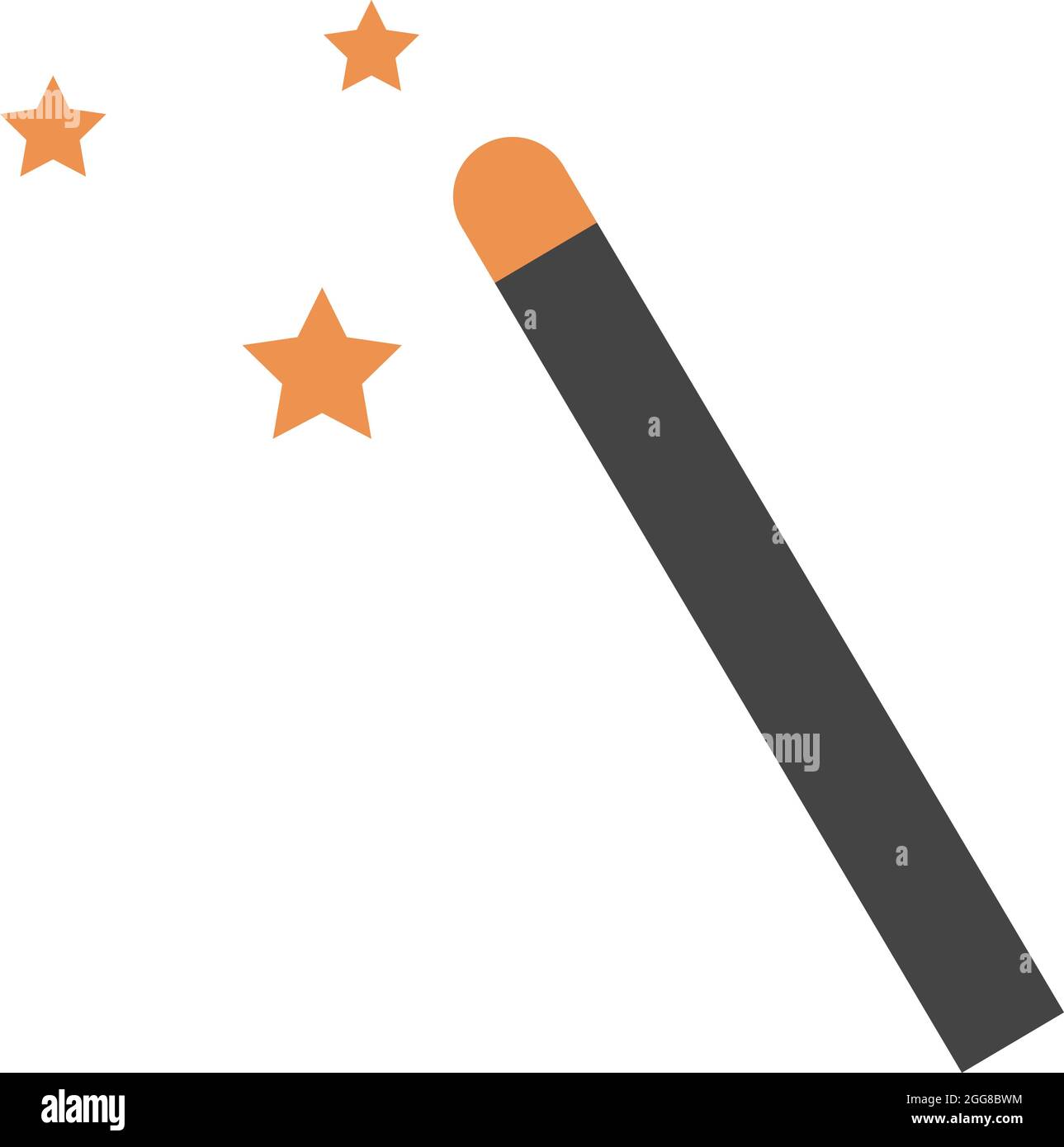 Bacchetta magica, illustrazione, vettore su sfondo bianco. Illustrazione Vettoriale