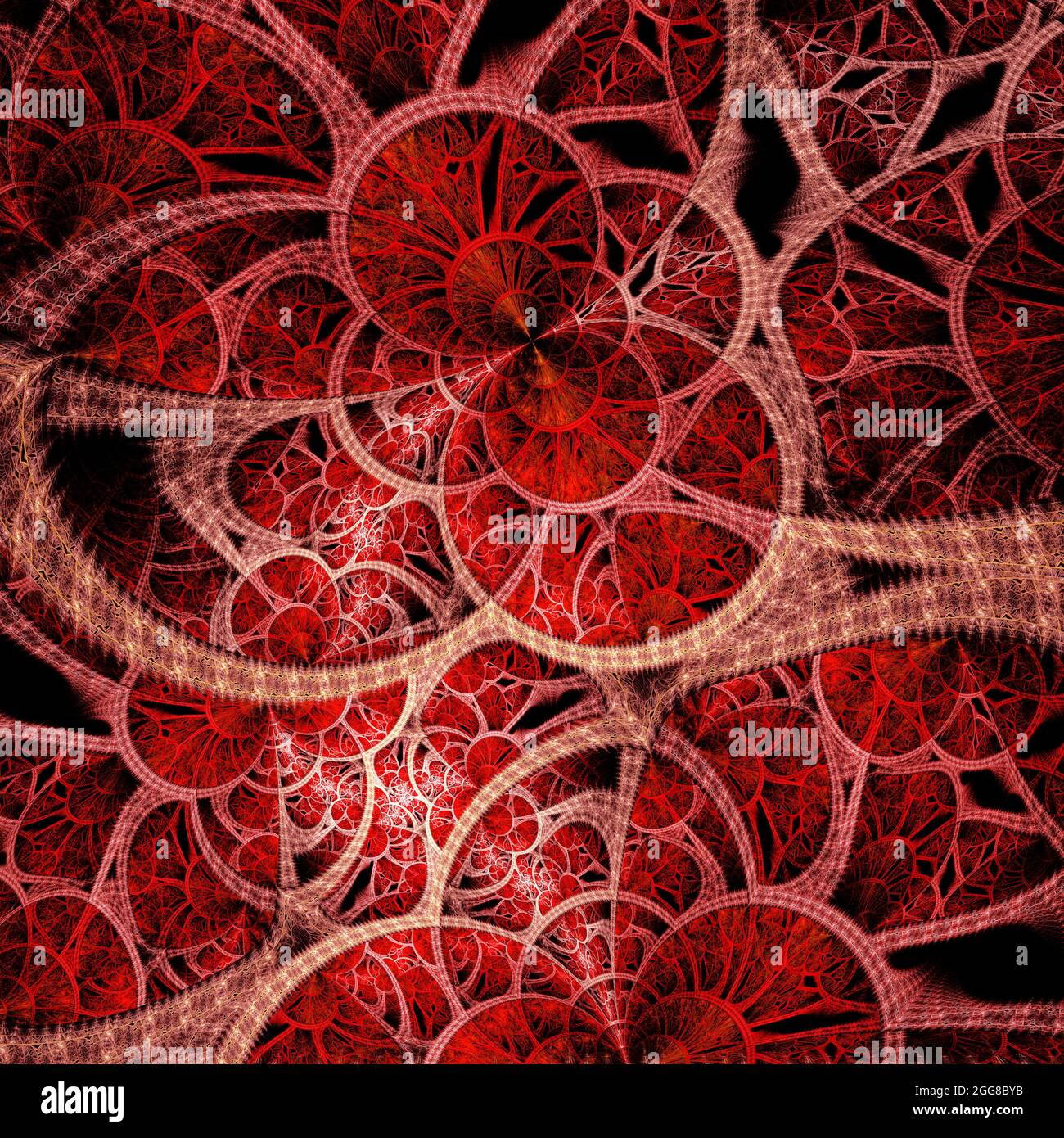 Arte Fractal complessa - colori rossi Foto Stock