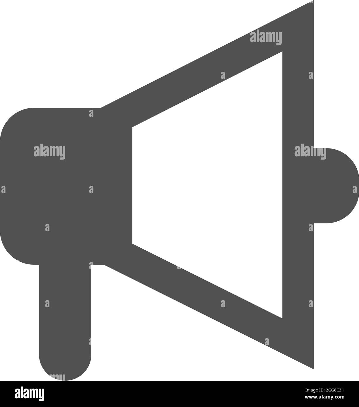 Premere altoparlante, illustrazione, vettore su sfondo bianco. Illustrazione Vettoriale
