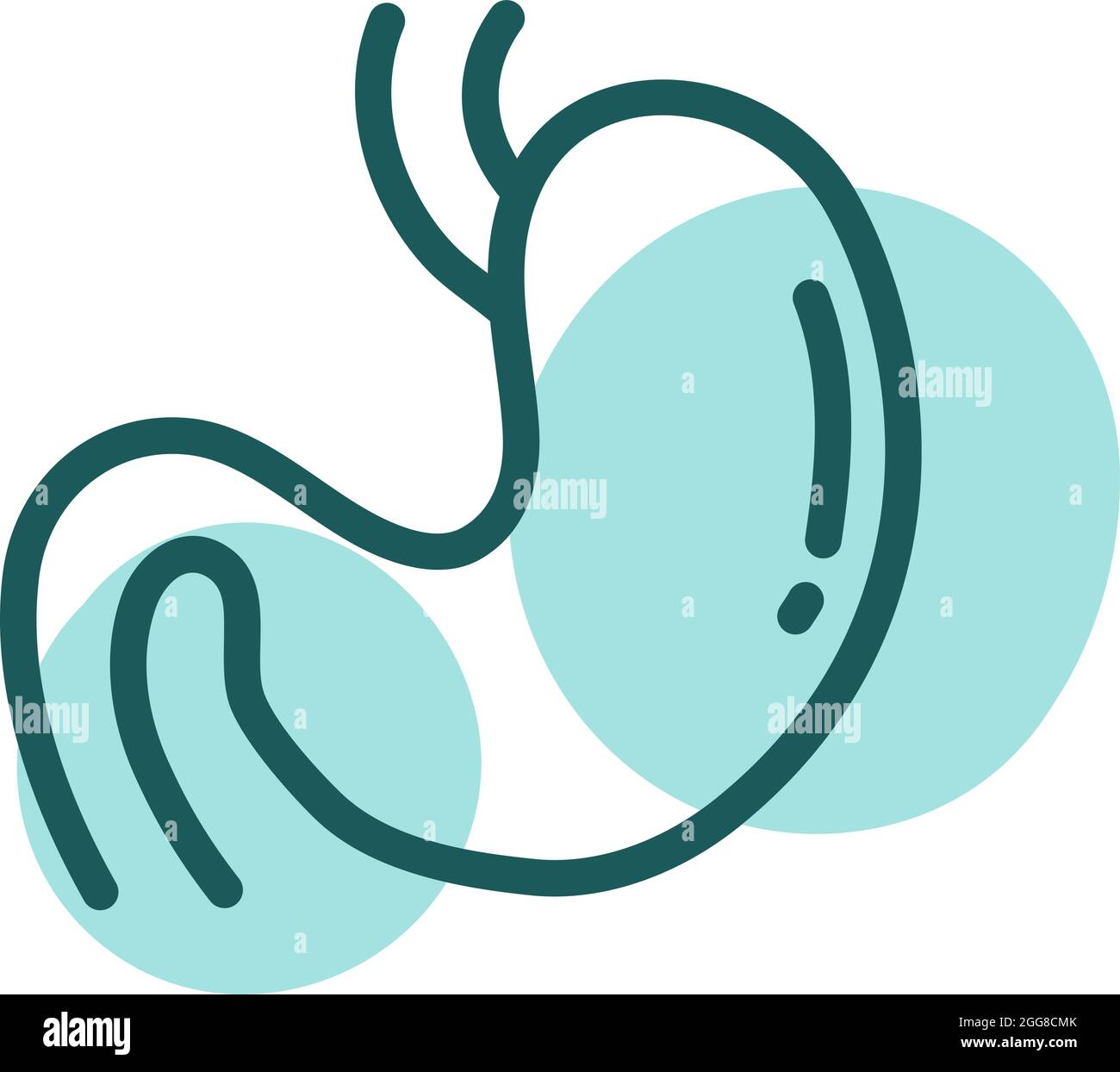 Stomaco blu, illustrazione, vettore su sfondo bianco. Illustrazione Vettoriale