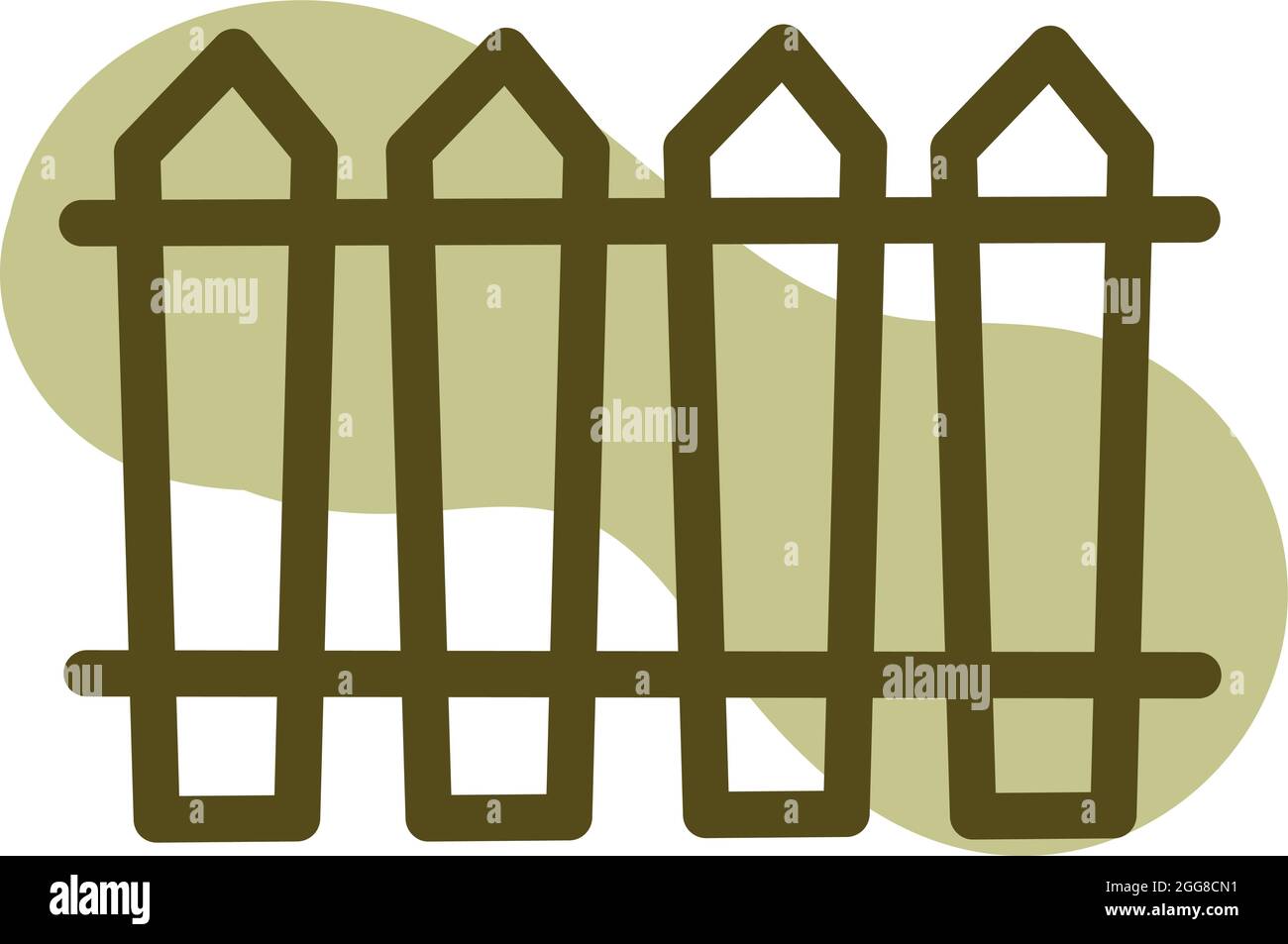 Recinzione giardinaggio, illustrazione, vettore su sfondo bianco. Illustrazione Vettoriale