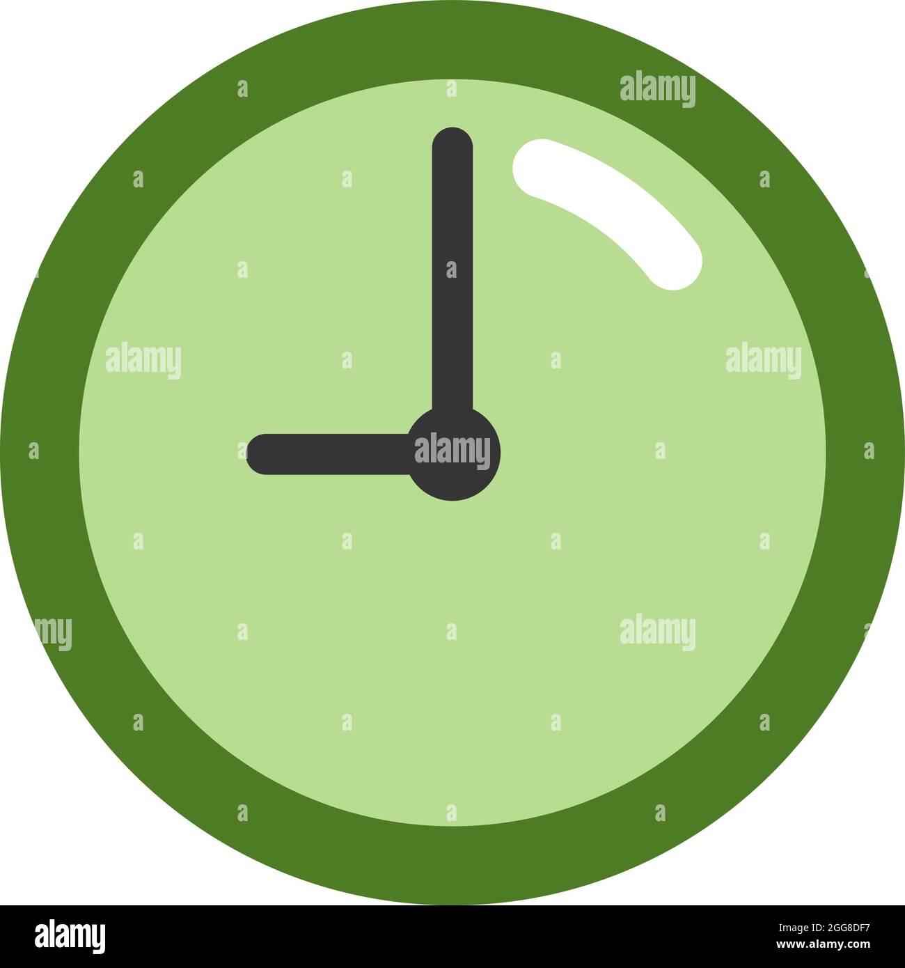 Orologio verde, illustrazione, vettore su sfondo bianco Immagine e  Vettoriale - Alamy