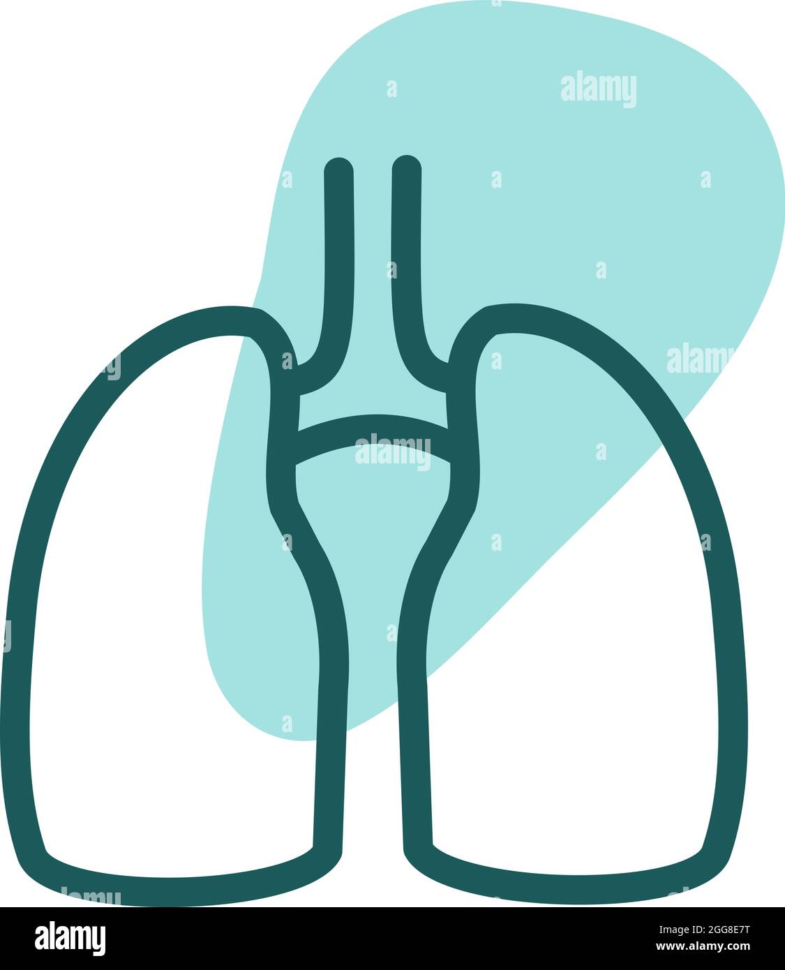 Polmoni blu, illustrazione, vettore su sfondo bianco. Illustrazione Vettoriale