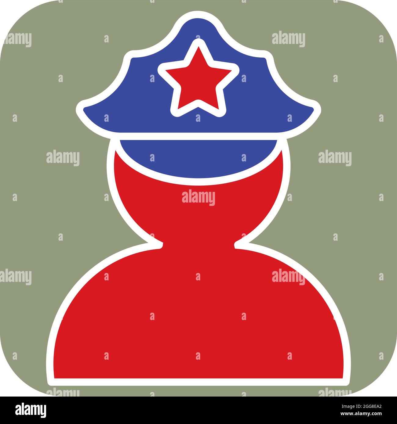 Ufficiale di polizia, illustrazione, vettore su sfondo bianco. Illustrazione Vettoriale